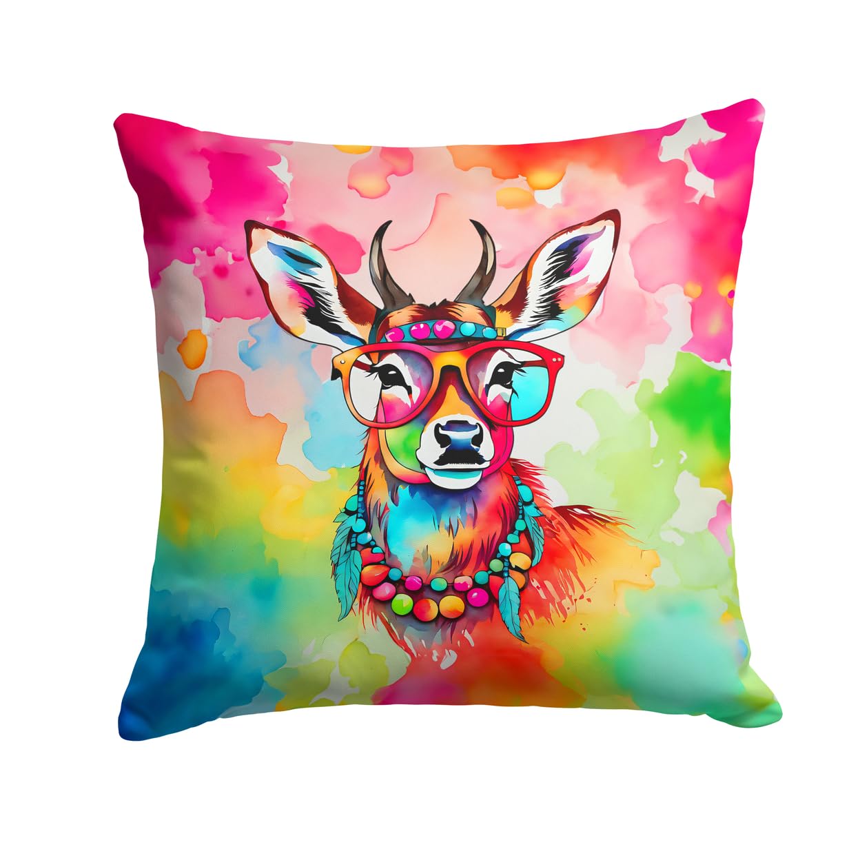 Hippie Animal Deer Throw Pillow