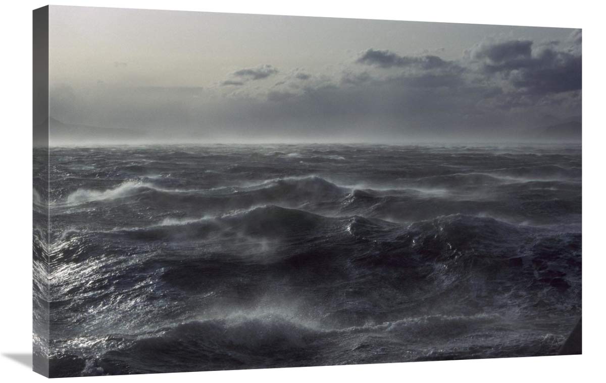 Windstorm over ocean in Beagle Channel, Tierra del Fuego, Argentina-Canvas Art-30x20”