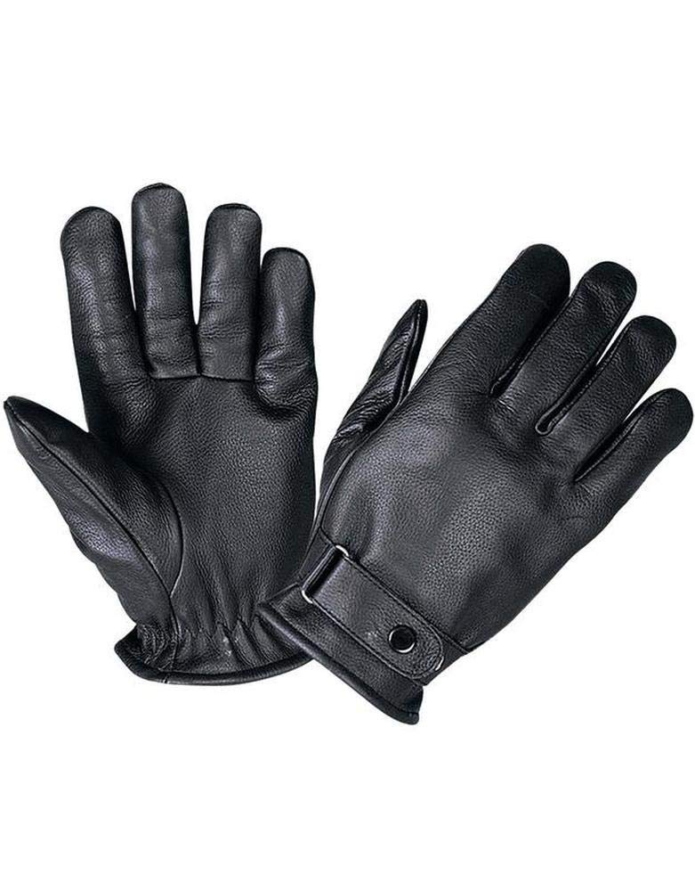 Mens Full Finger Leather Gloves,Black,Size - Medium