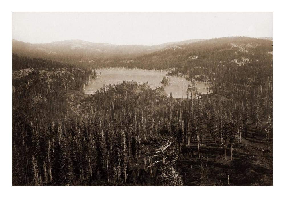 Dams and Lake, Nevada County, California, Distant View, about 1871-Paper Art-24x17”