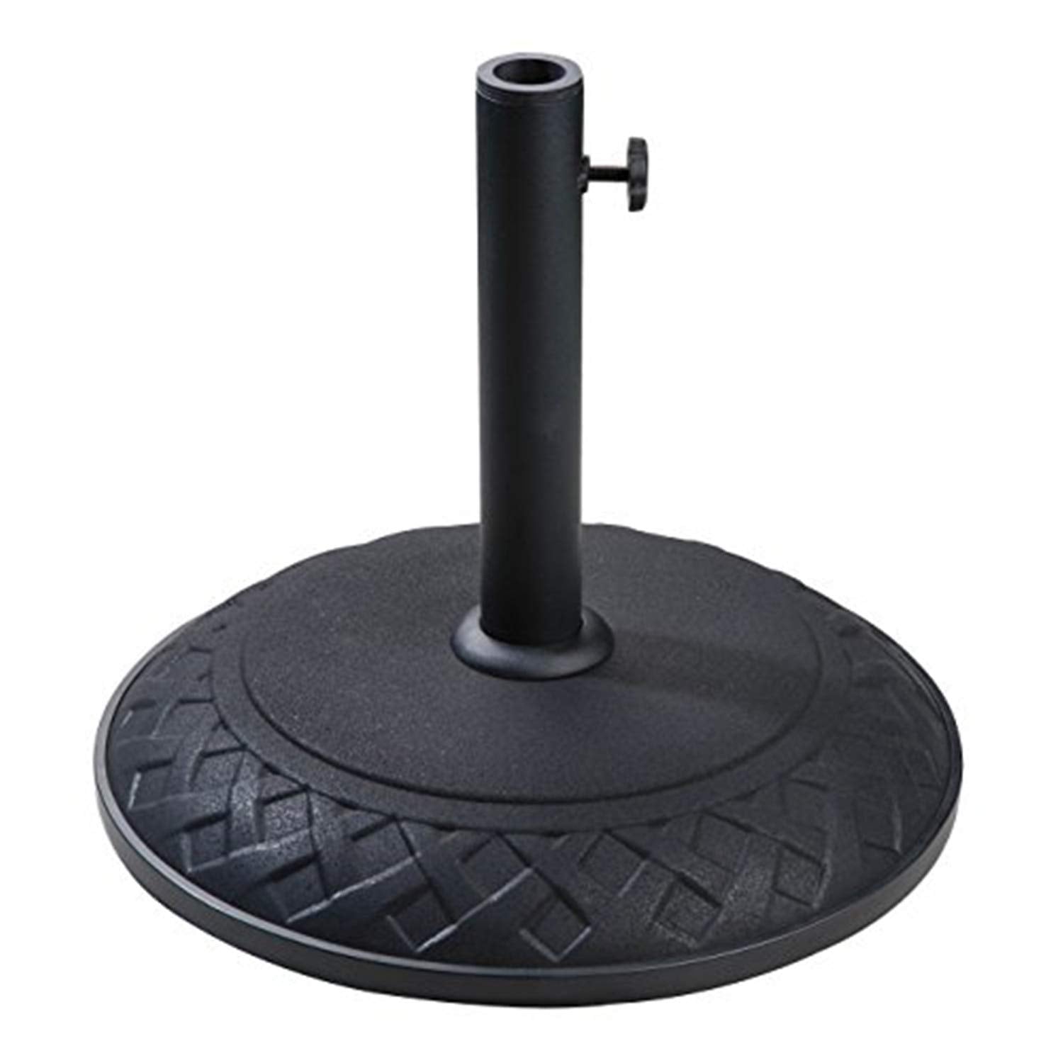 Resin Compound Basket Weave Umbrella Base - Black