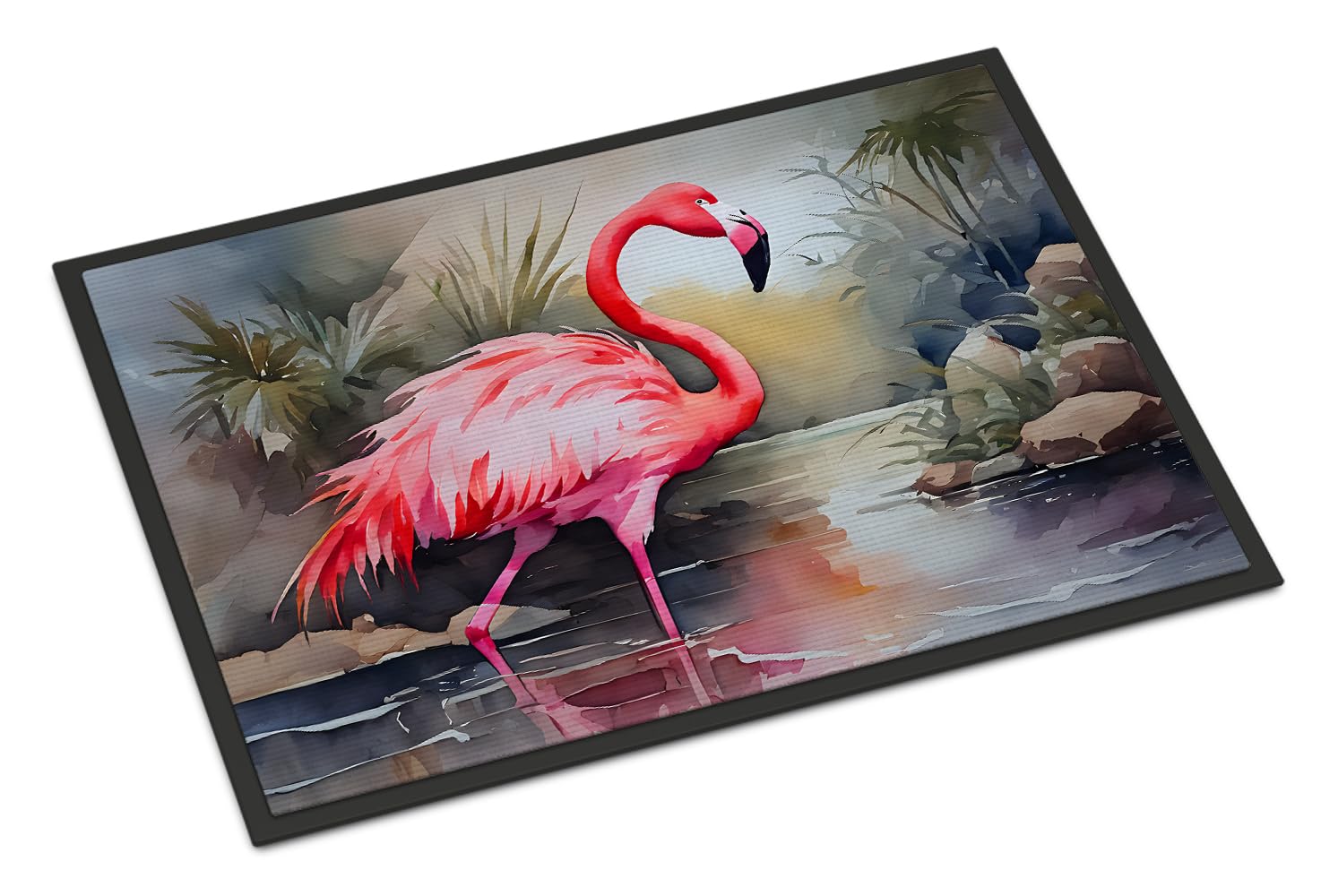Carolines Treasures DAC2860JMAT Flamingo Doormat Front Door Mat Indoor Outdoor Rugs for Entryway, Non Slip Washable Low Pile, 24H X 36W