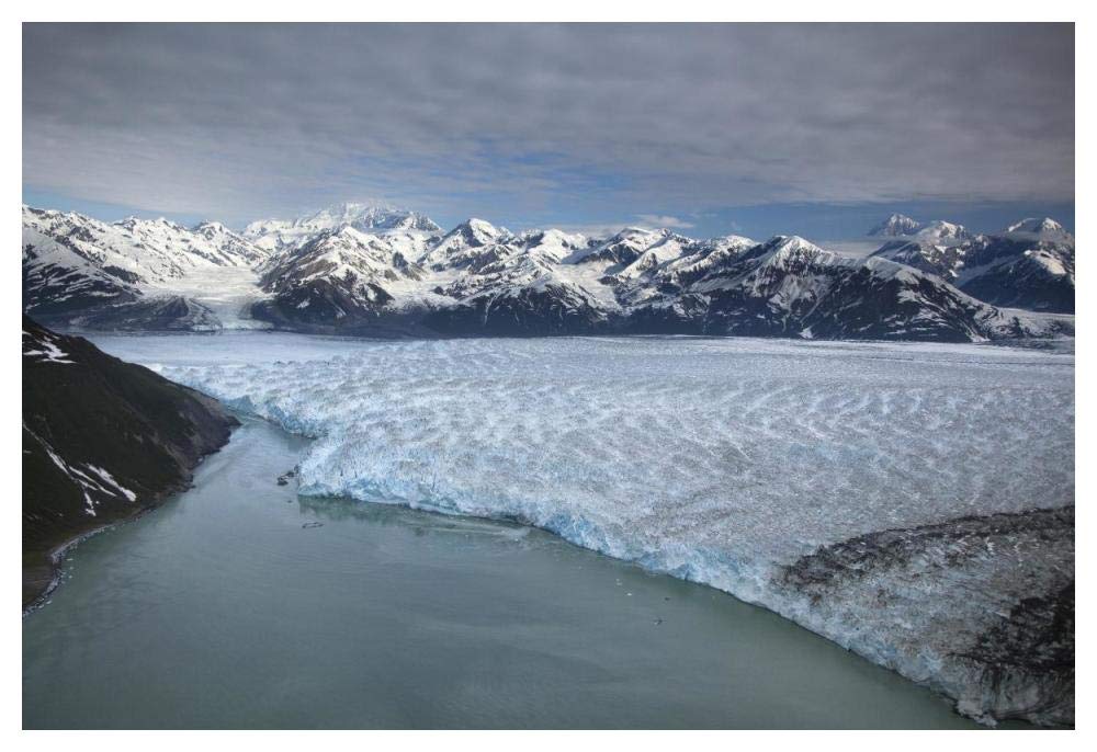 Hubbard Glacier encroaching on Gilbert Point, Wrangell-St. Elias National Park, Alaska-Paper Art-50x34”
