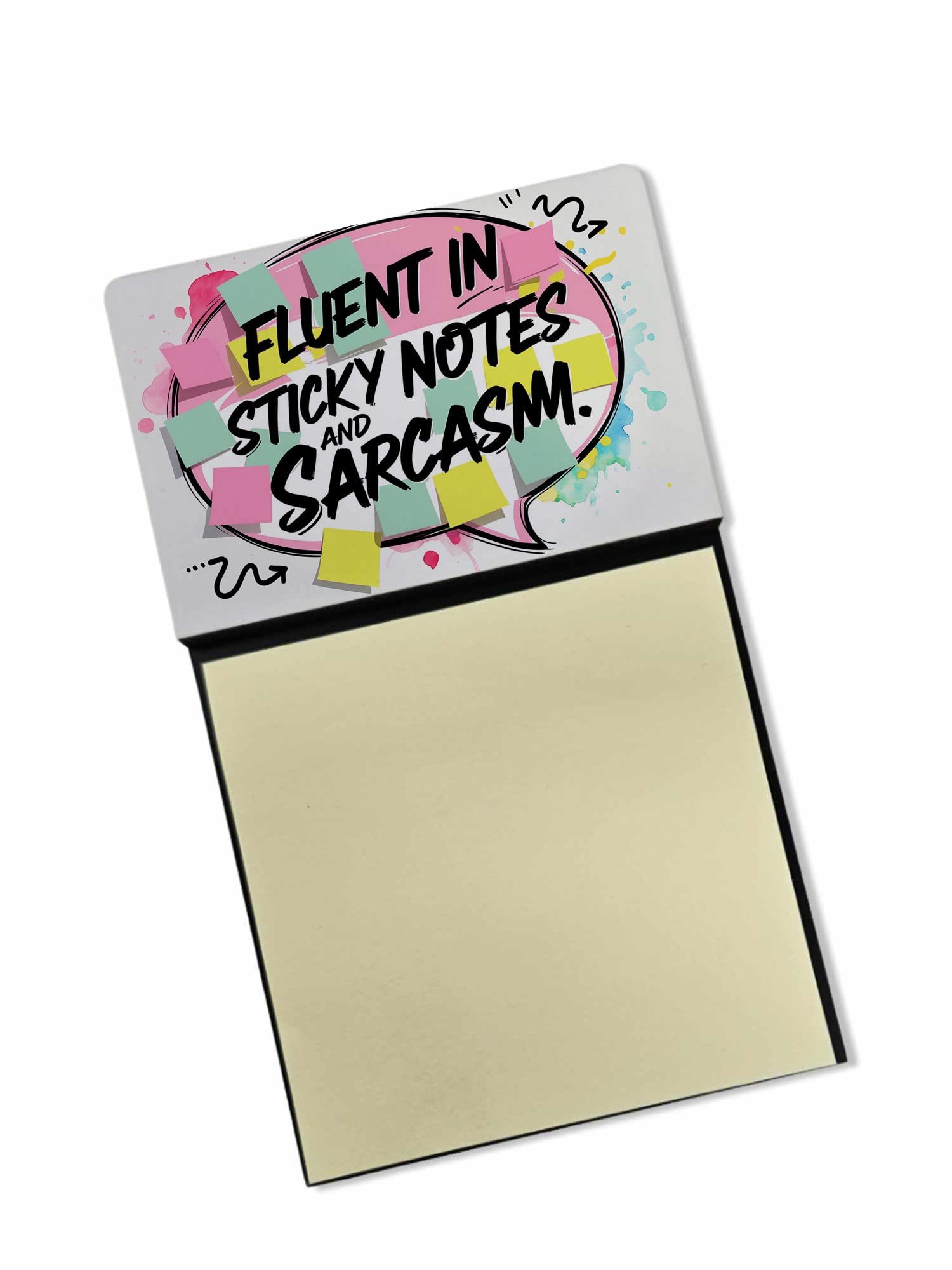 Carolines Treasures Fluent in Sticky Note Holder Funny Nurse Saying Desk Dispenser with 3x3 Notes