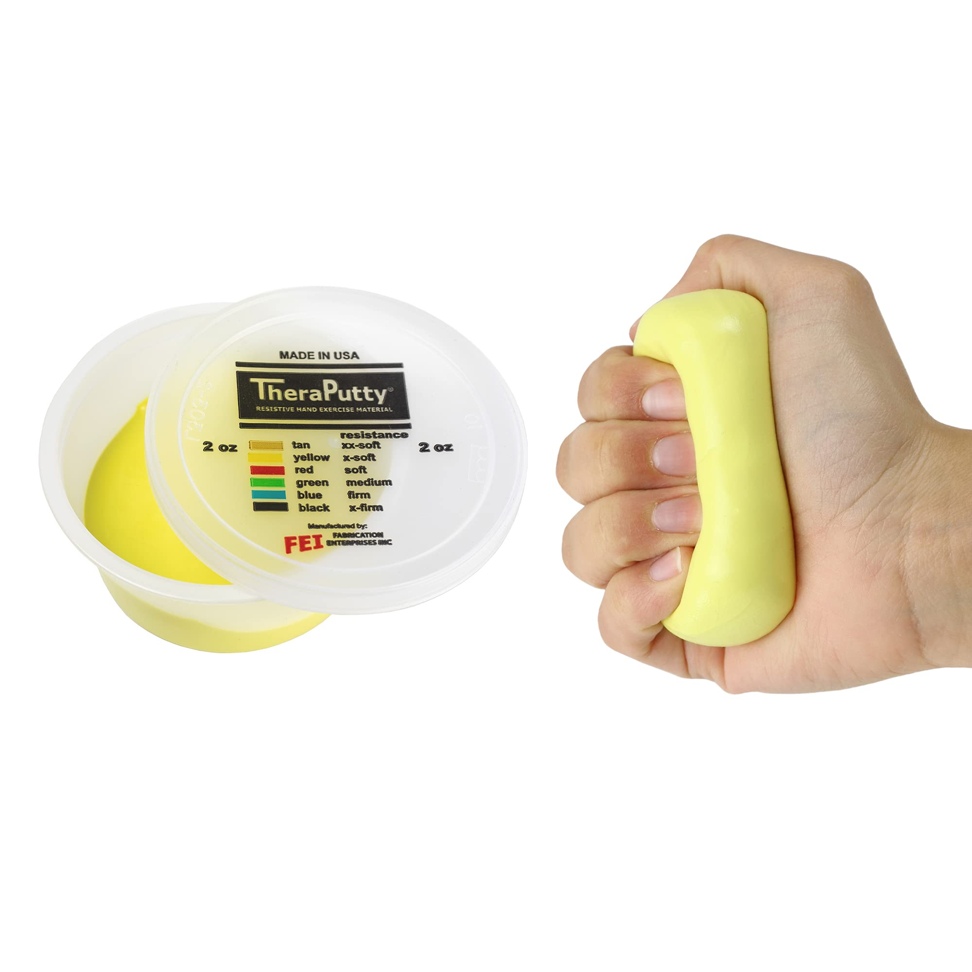 CanDo Theraputty Standard Exercise Putty, Yellow X-Soft, 2 oz.