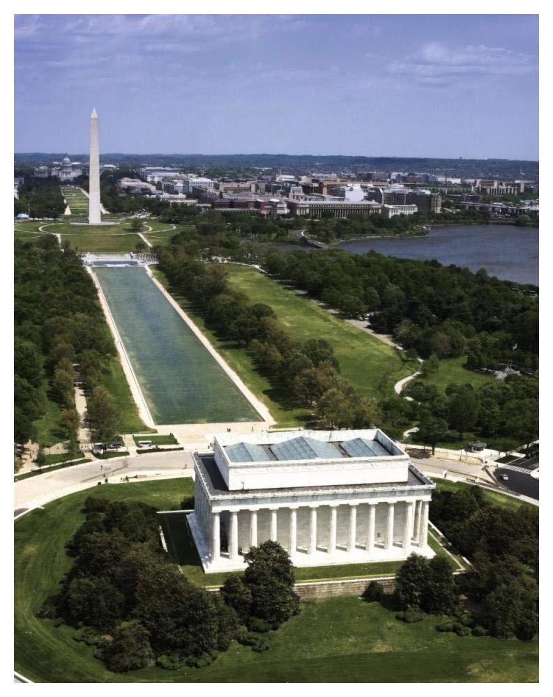 National Mall, Lincoln Memorial and Washington Monument, Washington D.C. - Vintage Style Photo Tint Variant-Paper Art-38x50”
