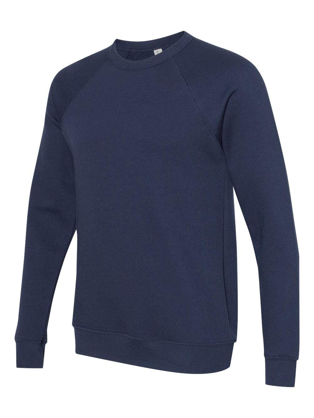 BELLA + CANVAS Unisex Sponge Fleece Raglan Crewneck Sweatshirt - Navy, L