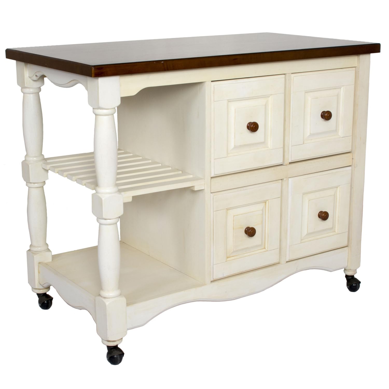 Sunset Trading Andrews Four Drawer Kitchen Cart