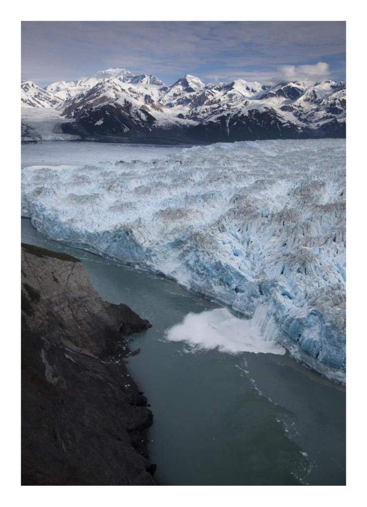 Hubbard Glacier encroaching on Gilbert Point, Wrangell-St. Elias National Park, Alaska-Paper Art-17.4x24”