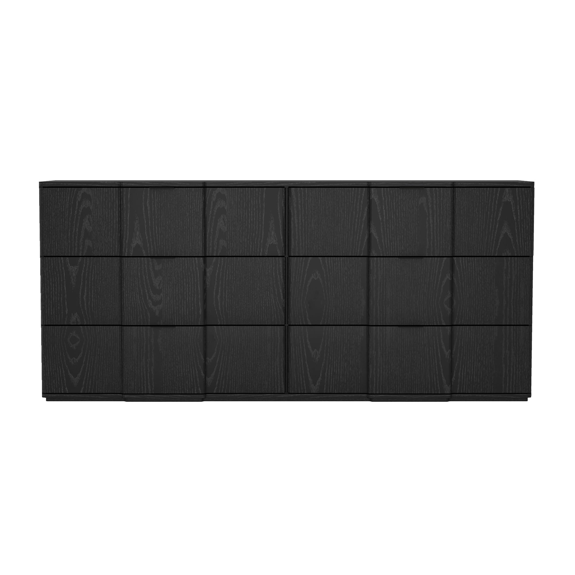 Clive Mid-Century Modern 72 Dresser in Black (6-Drawer)