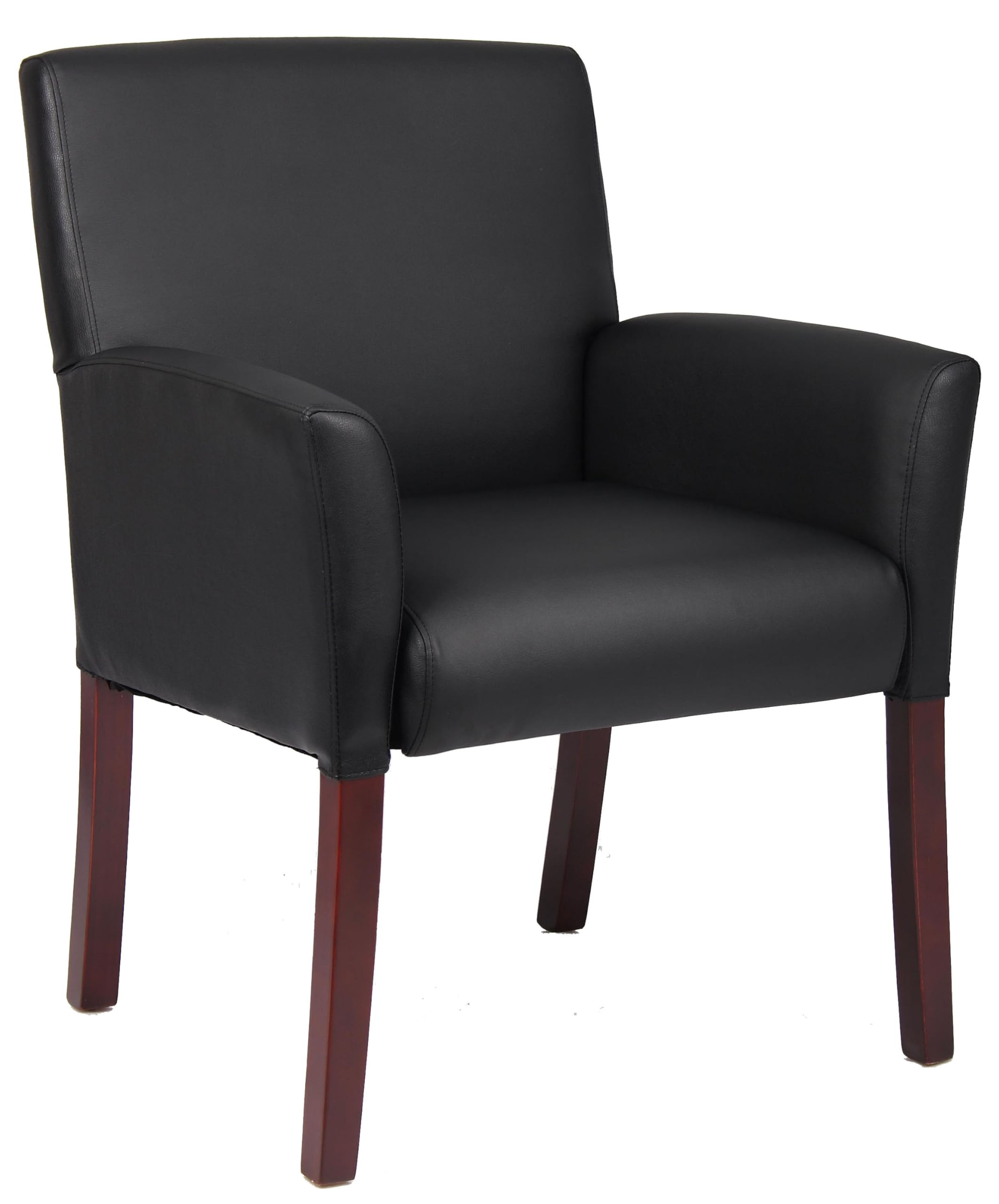 Boss Box Arm guest, accent or dining chair W/Mahogany Finish