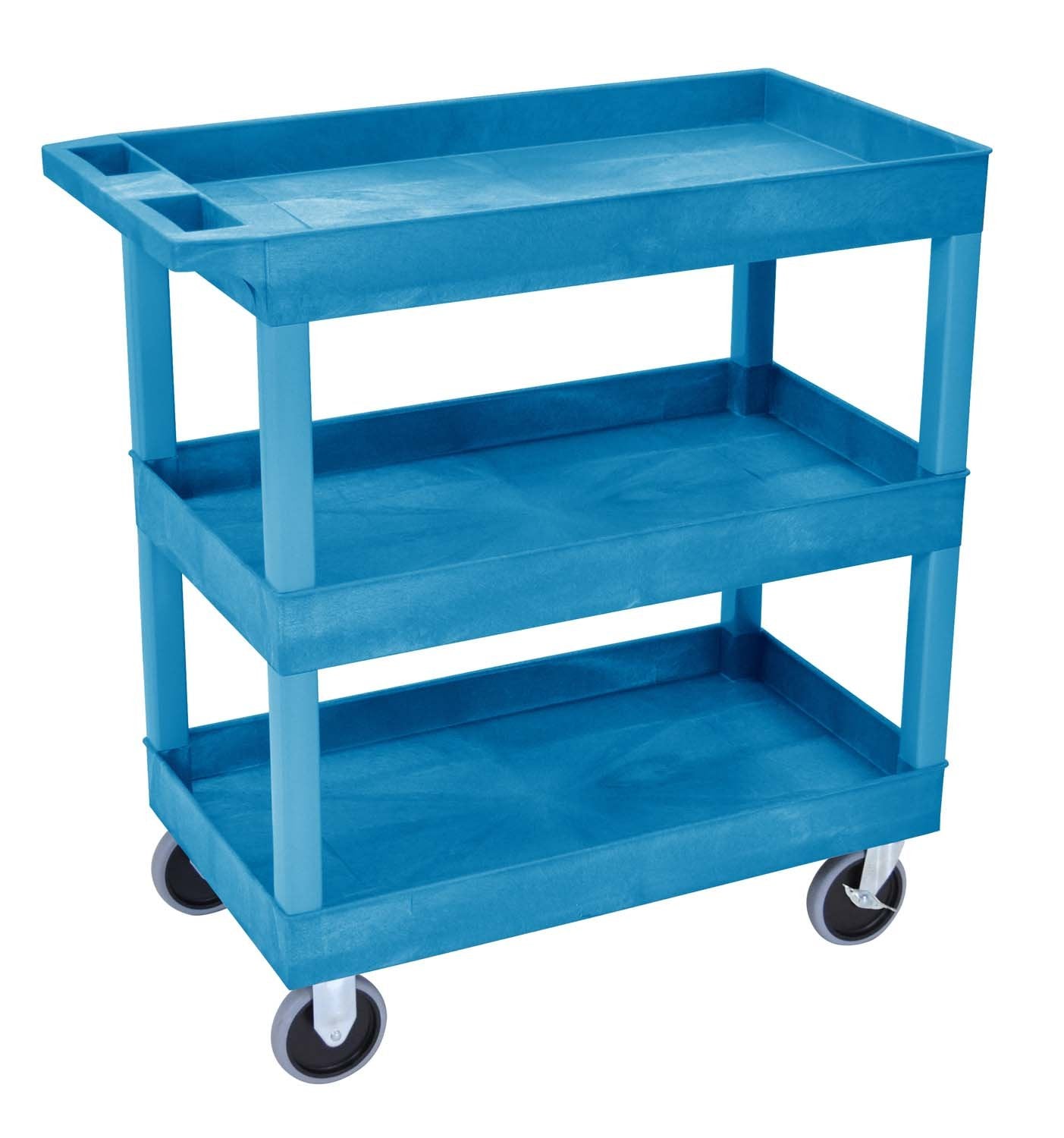 Luxor - EC111HD-BU - 32 x 18 Tub Cart - Three Shelves