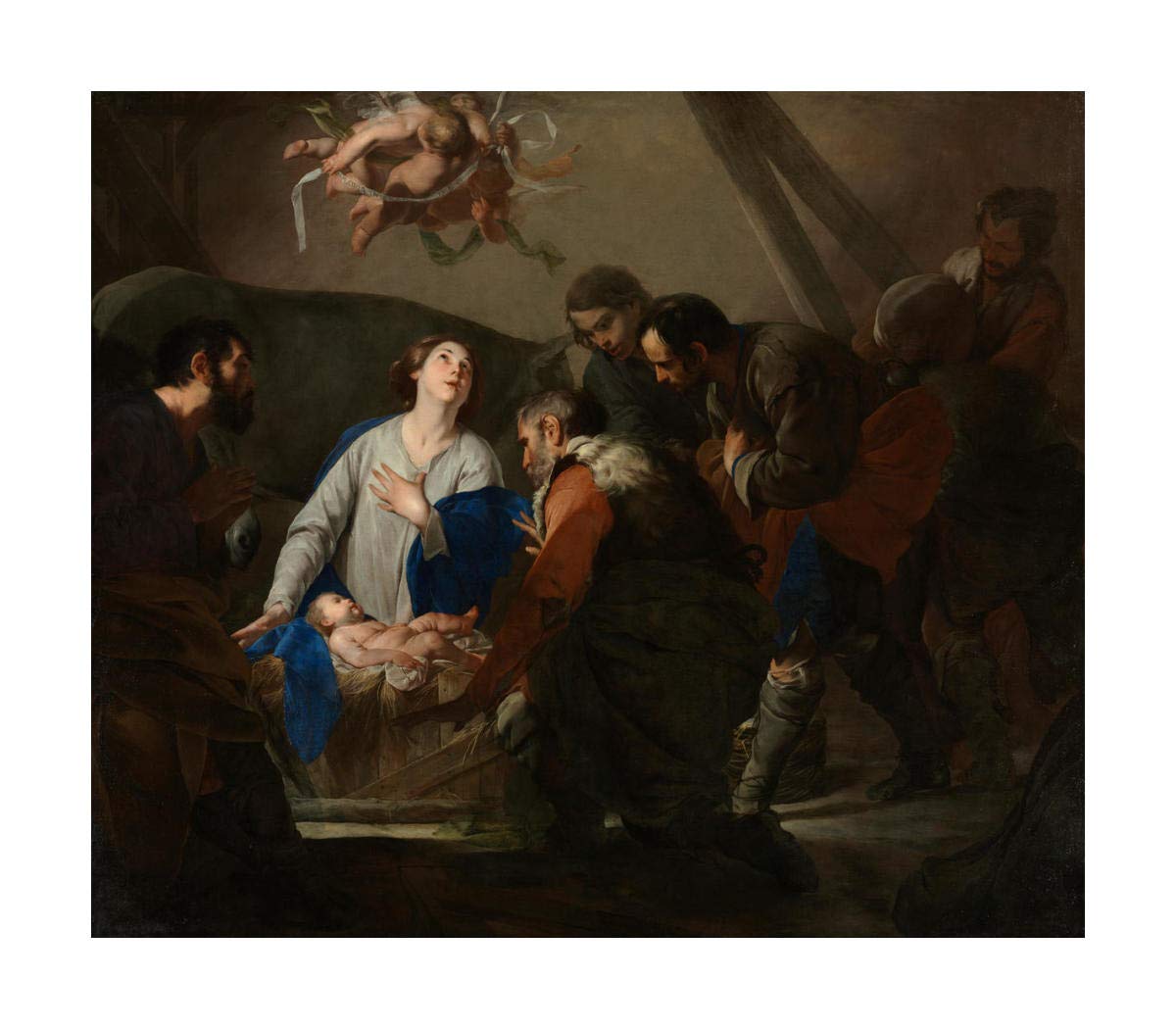 Adoration of the Shepherds, c. 1650 -Paper Art-24x20.7”