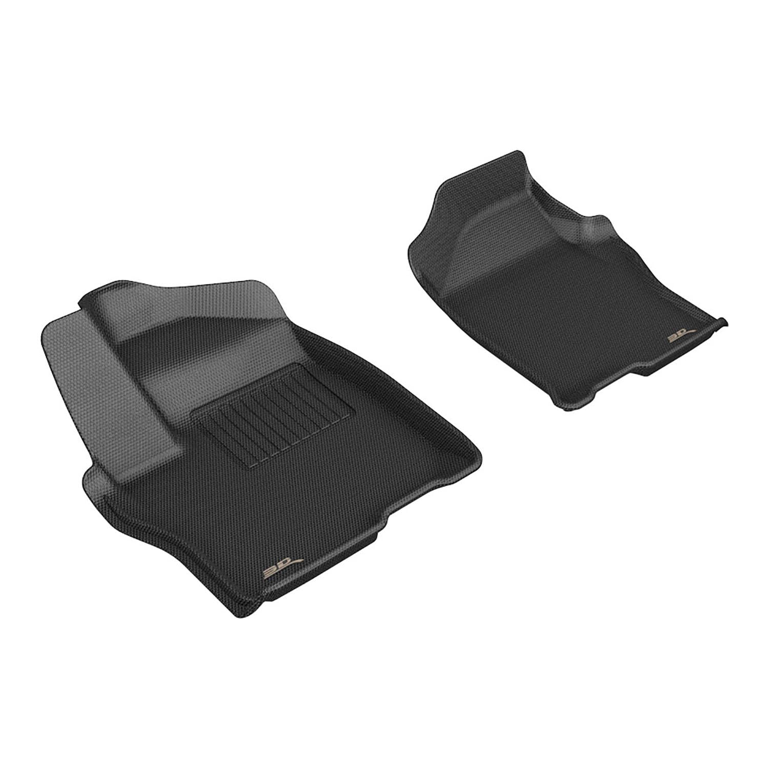 3D MAXpider Compatible with CHEVROLET SILVERADO CREW CAB 2019-2026 / GMC SIERRA CREW CAB 2019-2026 (VINYL FLOOR, BUCKET SEAT) KAGU BLACK R1