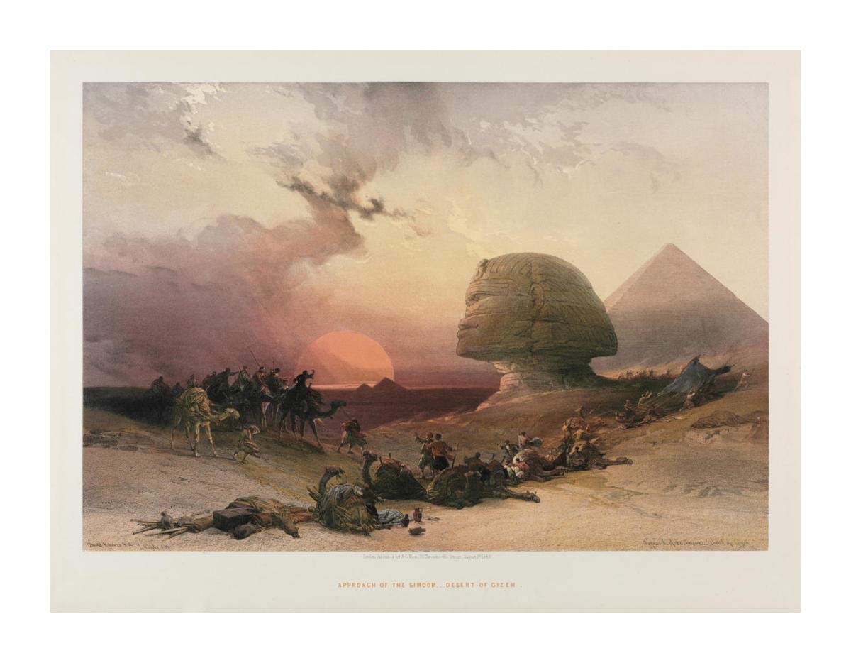 Egypt and Nubia, Volume III: Approach of the Simoon-Desert at Gizeh, 1849 -Paper Art-32x24.5”