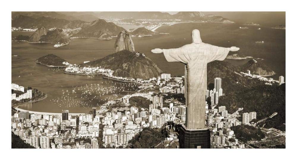Overlooking Rio de Janeiro, Brazil-Paper Art-26x14”