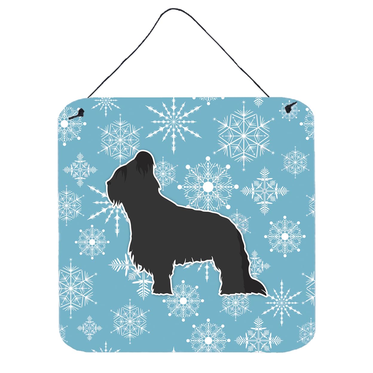 Winter Snowflake Design with Dog Art Wall or Door Hanging Prints