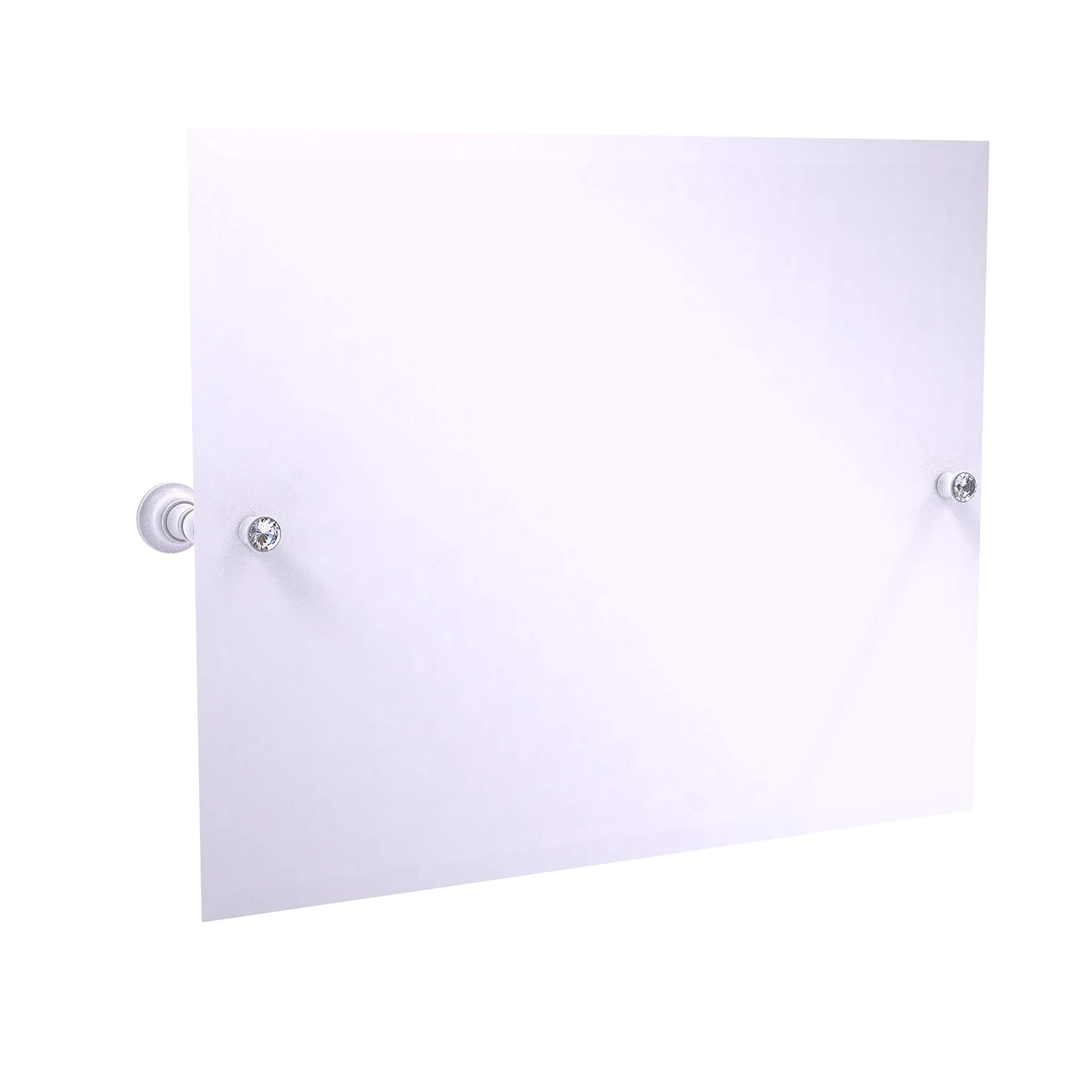 Carolina Crystal Collection Landscape Rectangular Tilt Mirror with Beveled Edge - Matte White