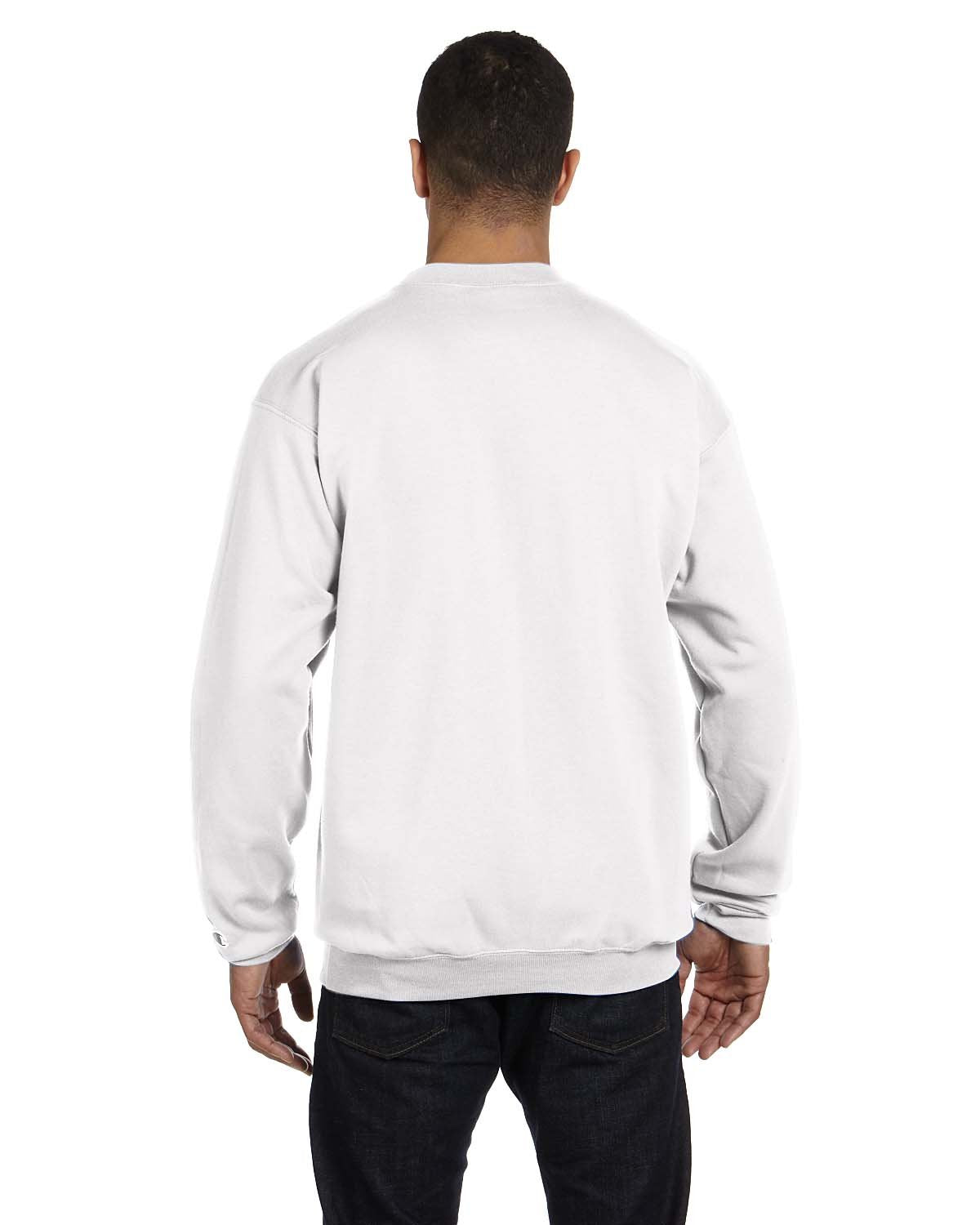 Champion Double Dry Eco Crewneck Sweatshirt - White, L