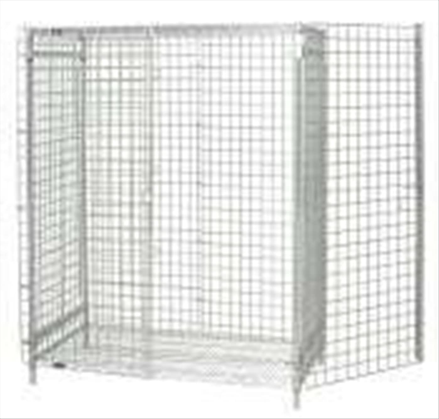 Quantum Storage Systems 244860EPC Security Enclosure Panel for Wire Shelving Units, Includes Back and Side Portions, Chrome Finish, 60 H x 48??W x 24??D