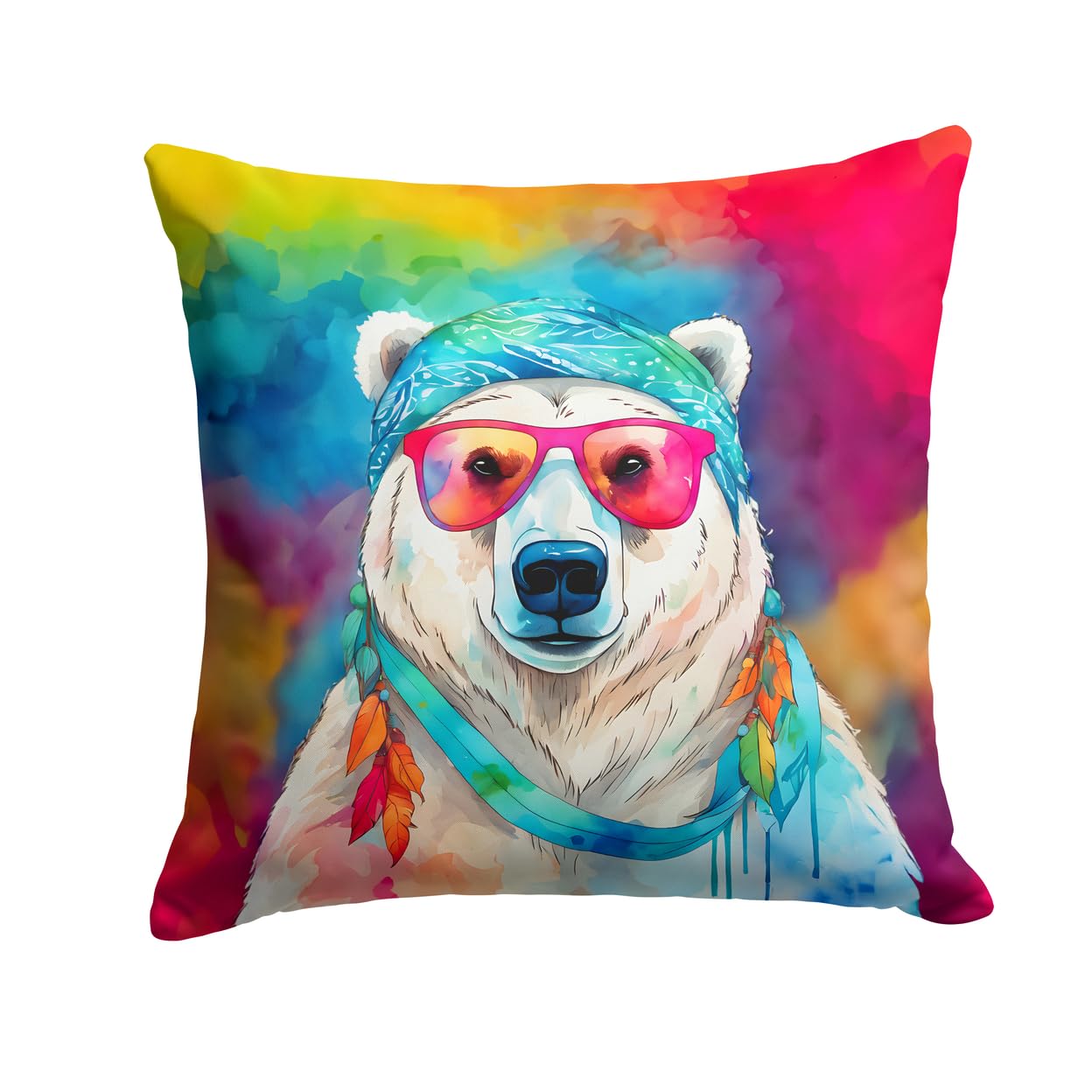 Hippie Animal Polar Bear Throw Pillow