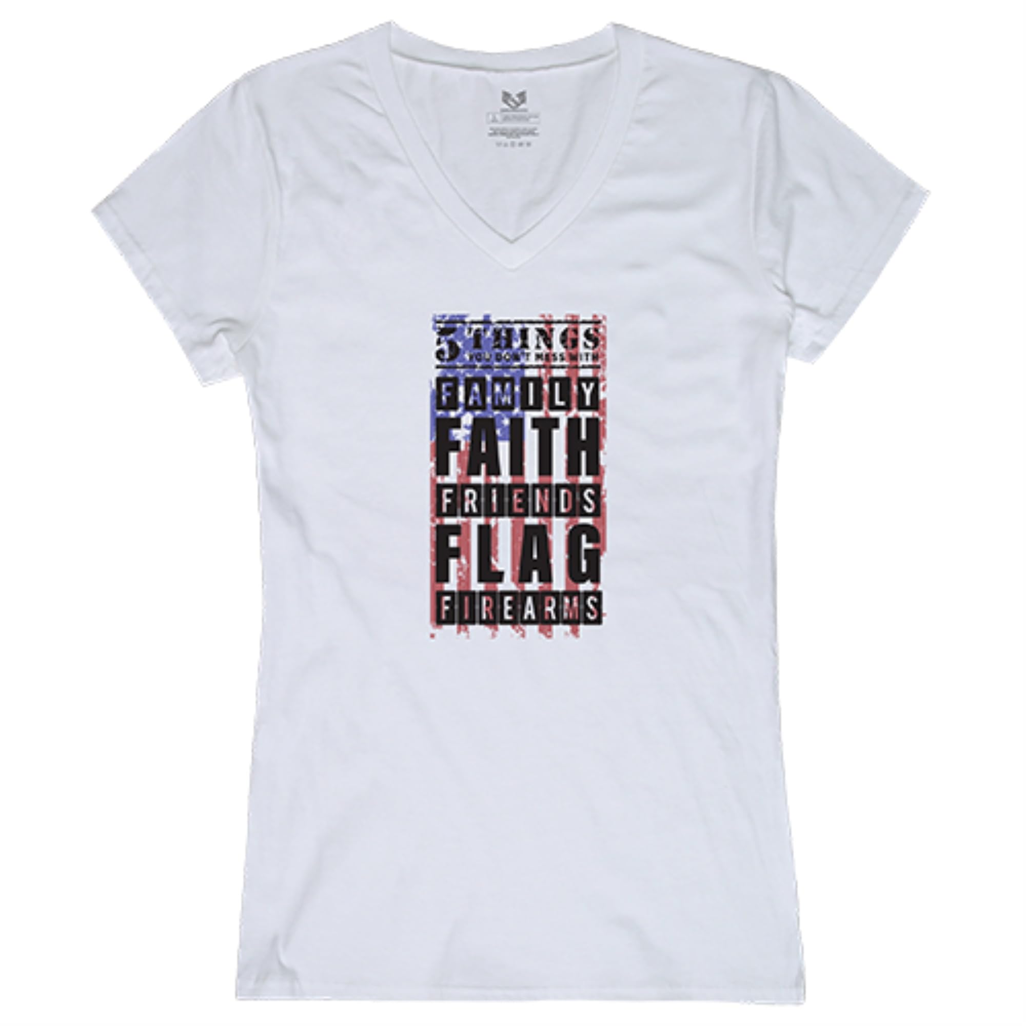 Graphic V-Neck, 5 Things YDMW 2, White, M
