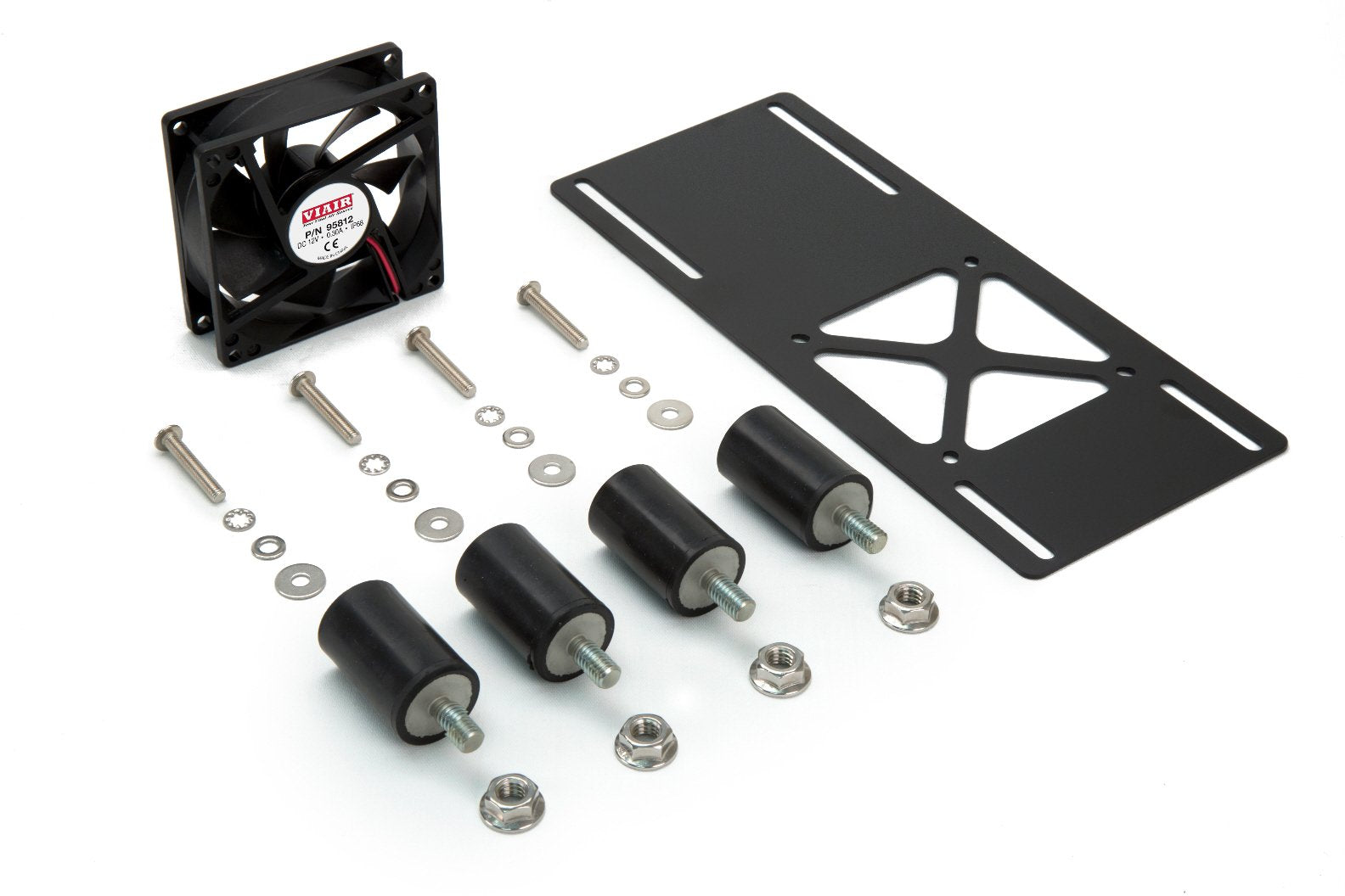 IP68 Cooling Fan With Vibration Isolator Kit, w/Mounting Hardware, Bracket (M), 12V CE
