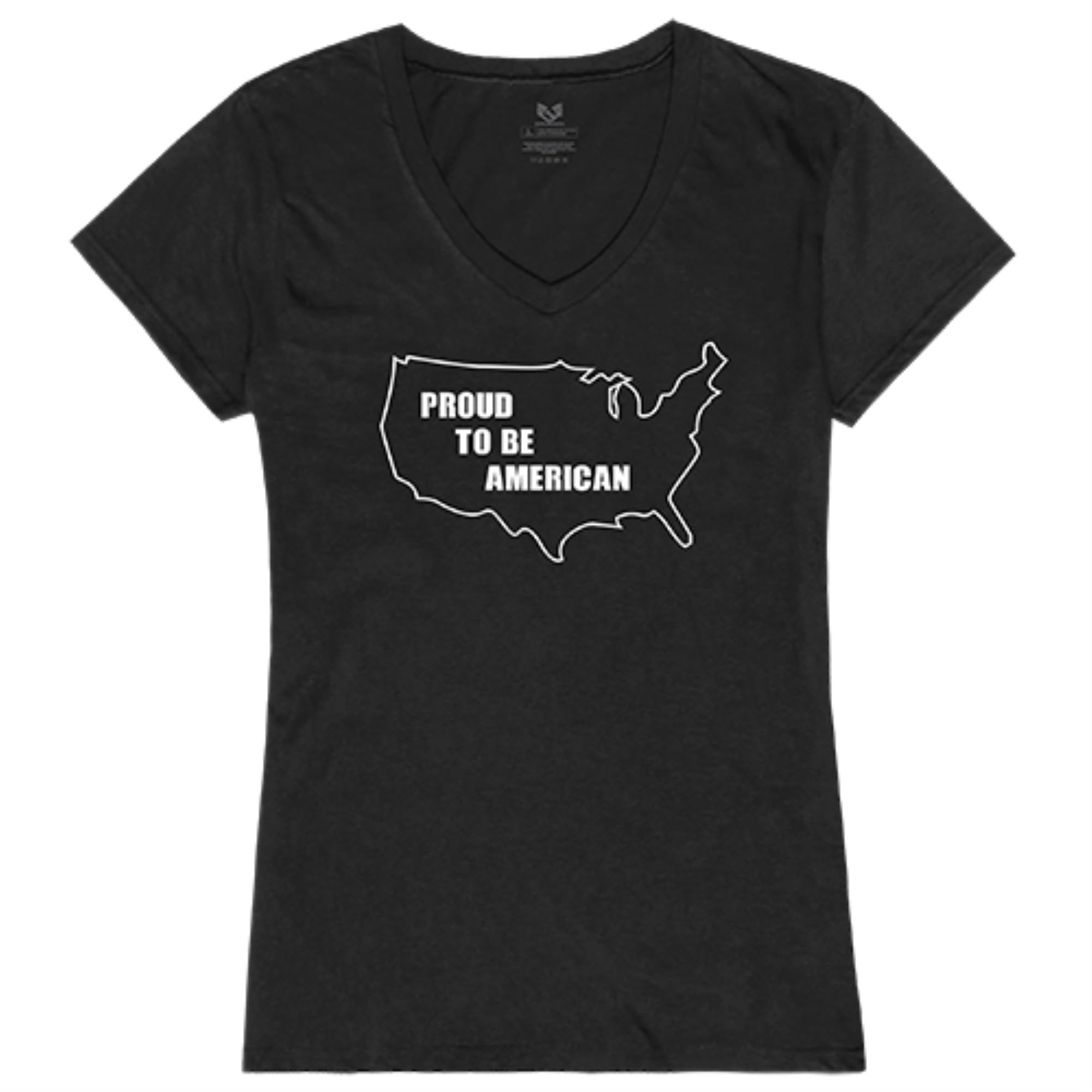 Graphic V-Neck, PTB American, Black, L