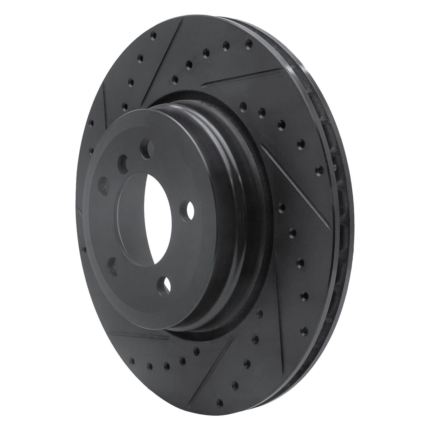 R1 Concepts Brake Rotor Drilled and Slotted Black ECB-31076L