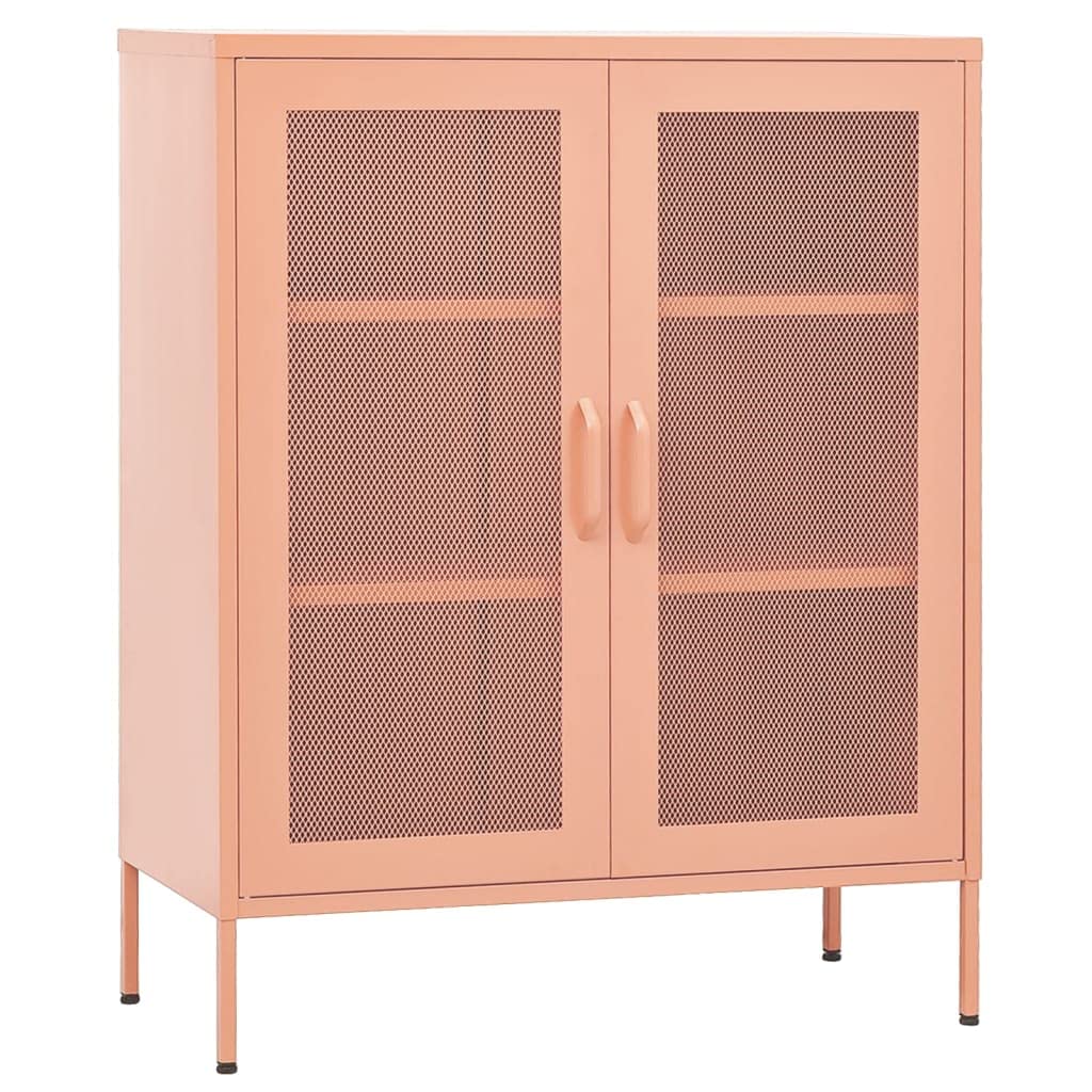 vidaXL Storage Cabinet Pink 31.5x13.8"x40" Steel"