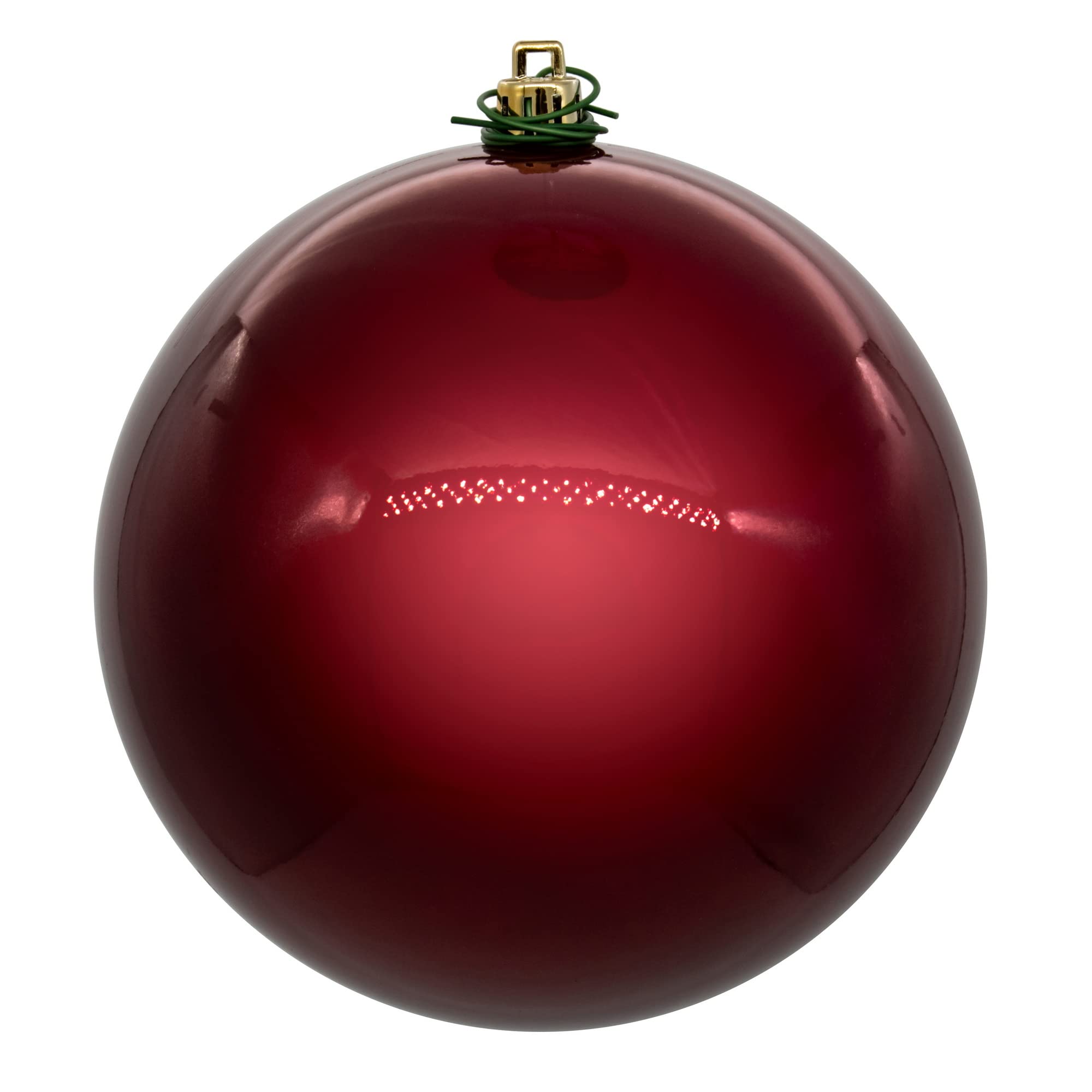 Casafoyer  8″ Berry Red Pearl UV Drilled Ball Ornament 1 per bag. - (Pack Of 2)