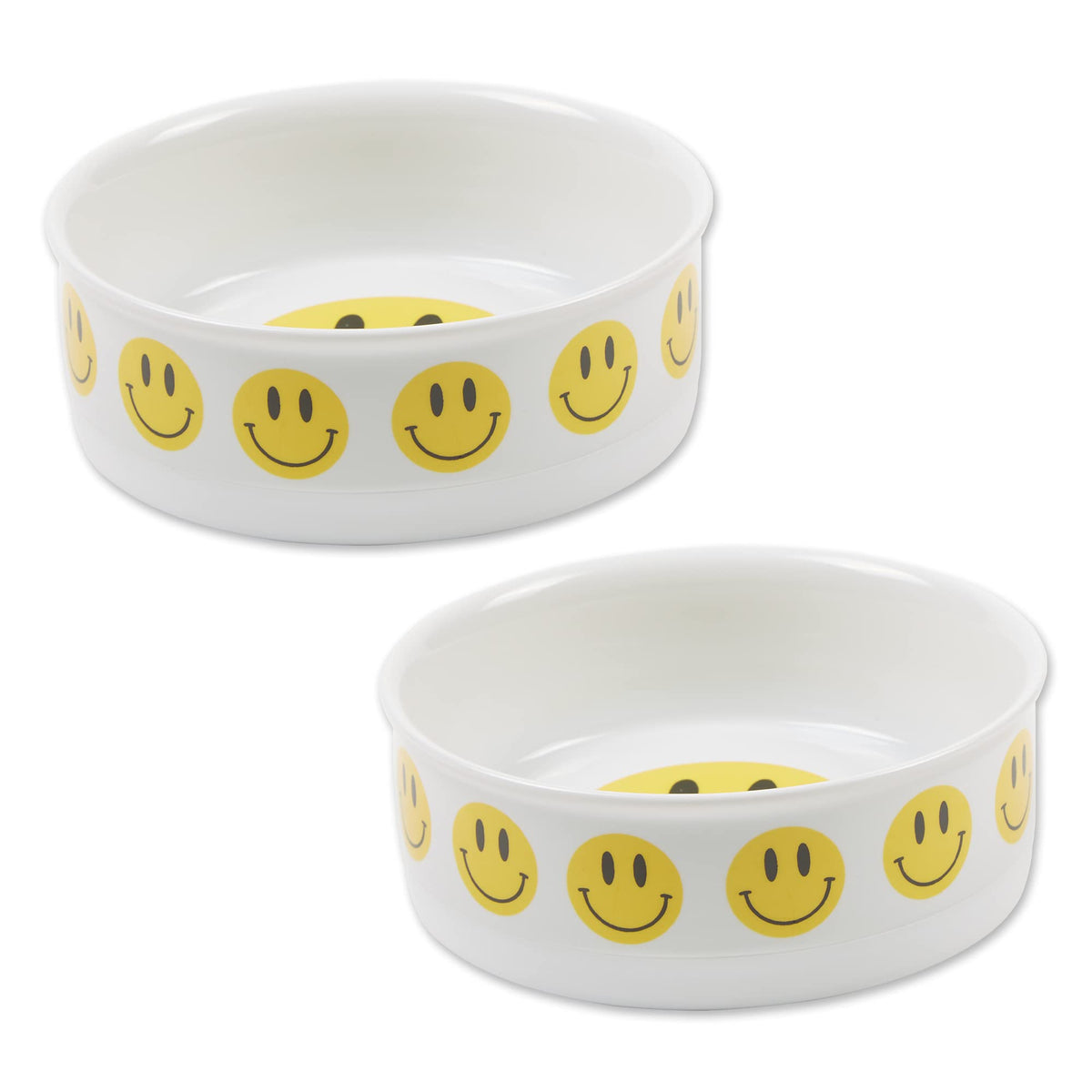 Bone Dry Ceramic Food & Water Bowls For Pets Non-Slip For Secure, Less Messy Feeding, Microwave & Dishwasher Safe, Medium Set, 6