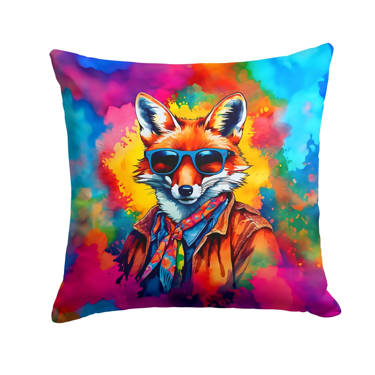 Hippie Animal Fox Throw Pillow