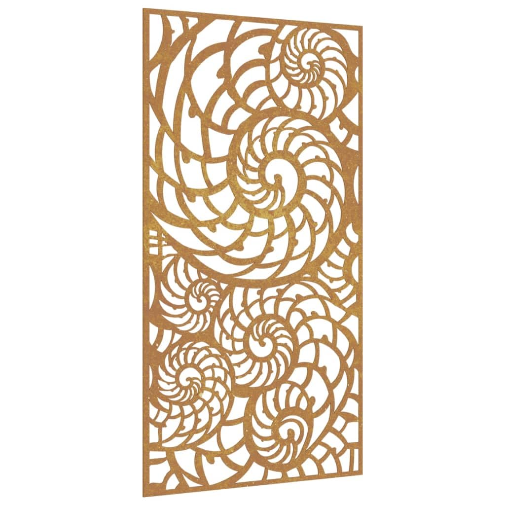 vidaXL Patio Wall Decoration 41.3x21.7" Corten Steel Shell Design"