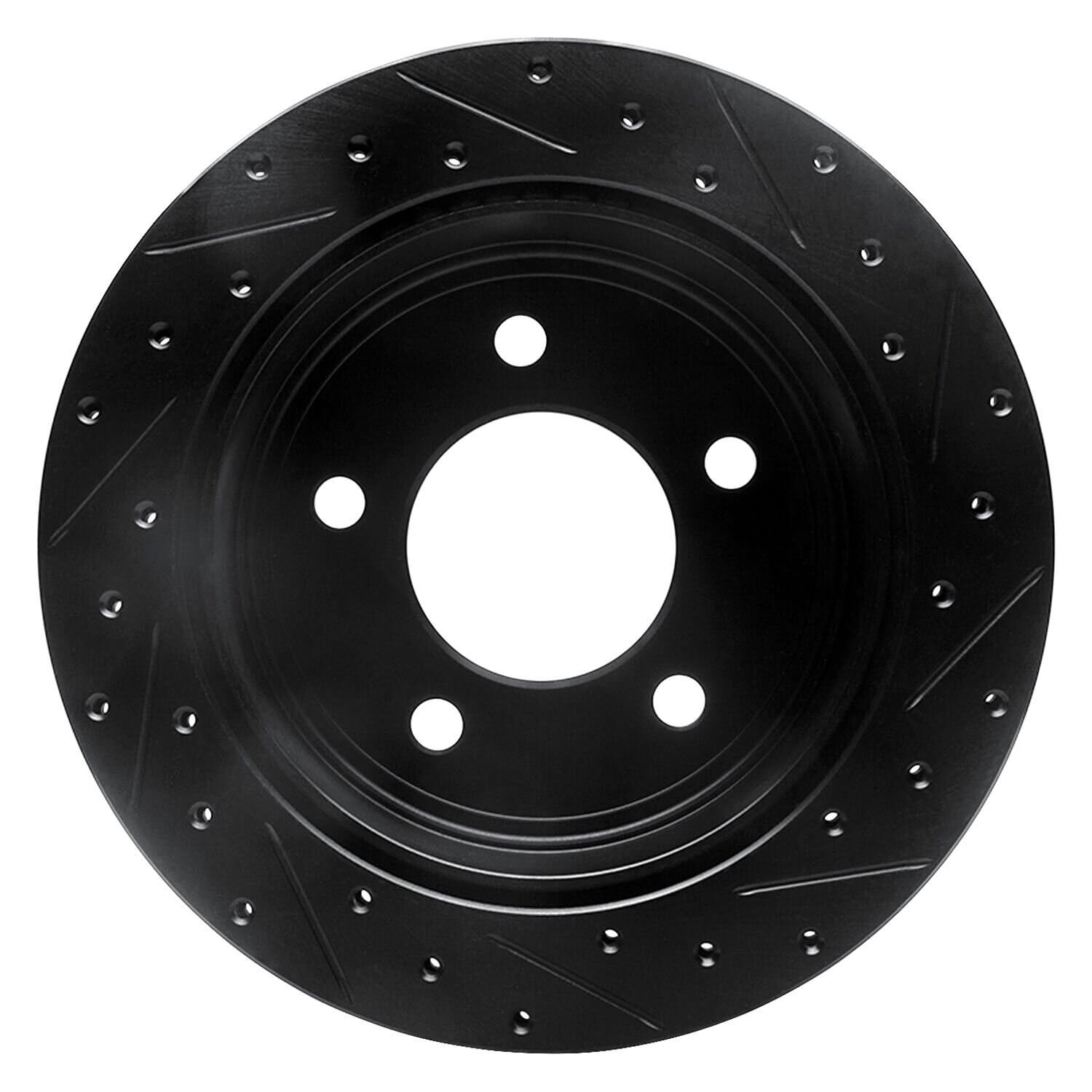 R1 Concepts Brake Rotor Drilled and Slotted Black ECB-40097L