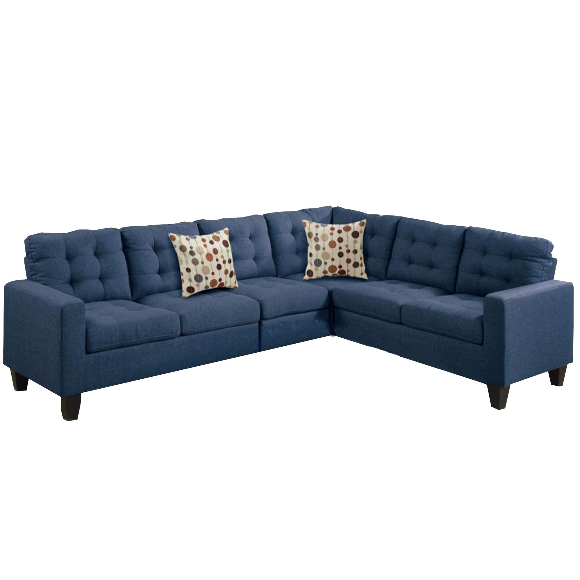 Winsome Polyfiber, Plywood & Solid Pine 4 PCS Sectional, Navy