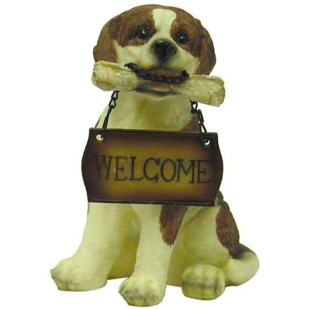 RESIN WELCOME BEAGLE PUPPY
