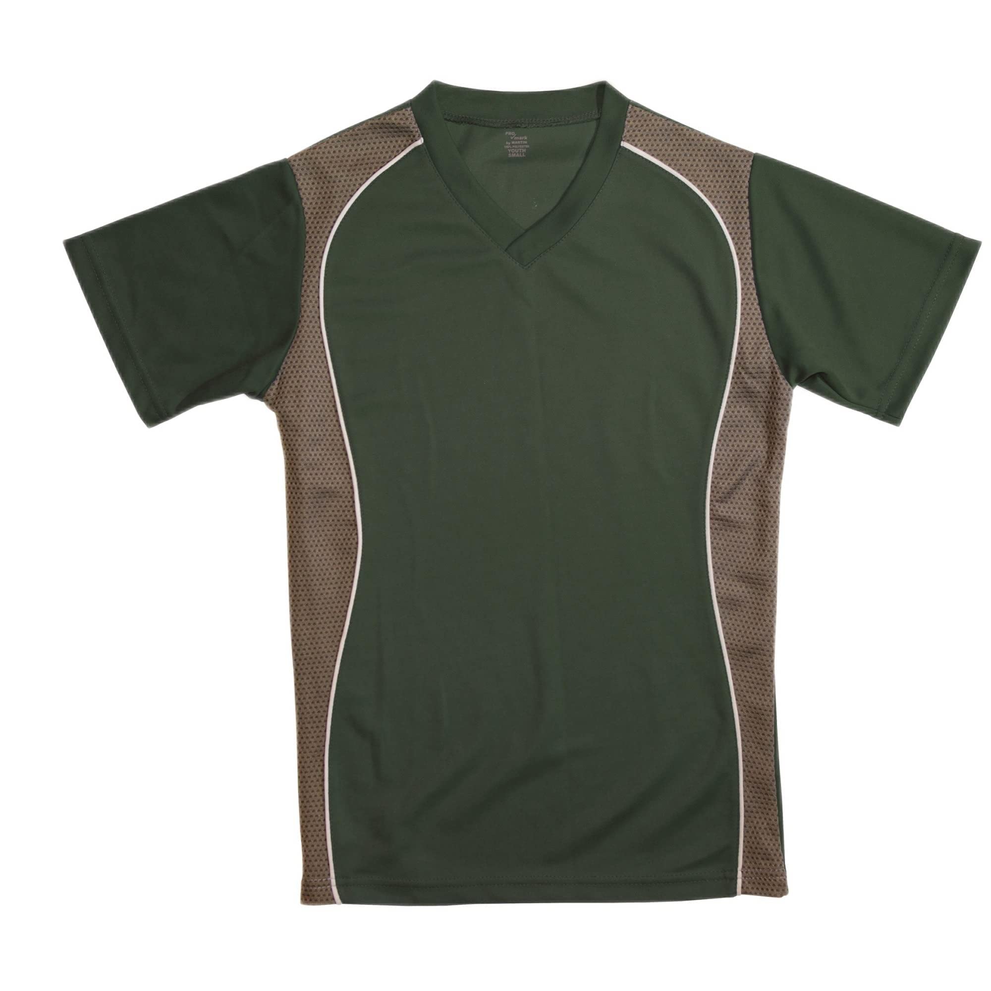 V-NECK JERSEY DARK GREEN W/GRANITE SIDE PANEL-ADULT-M