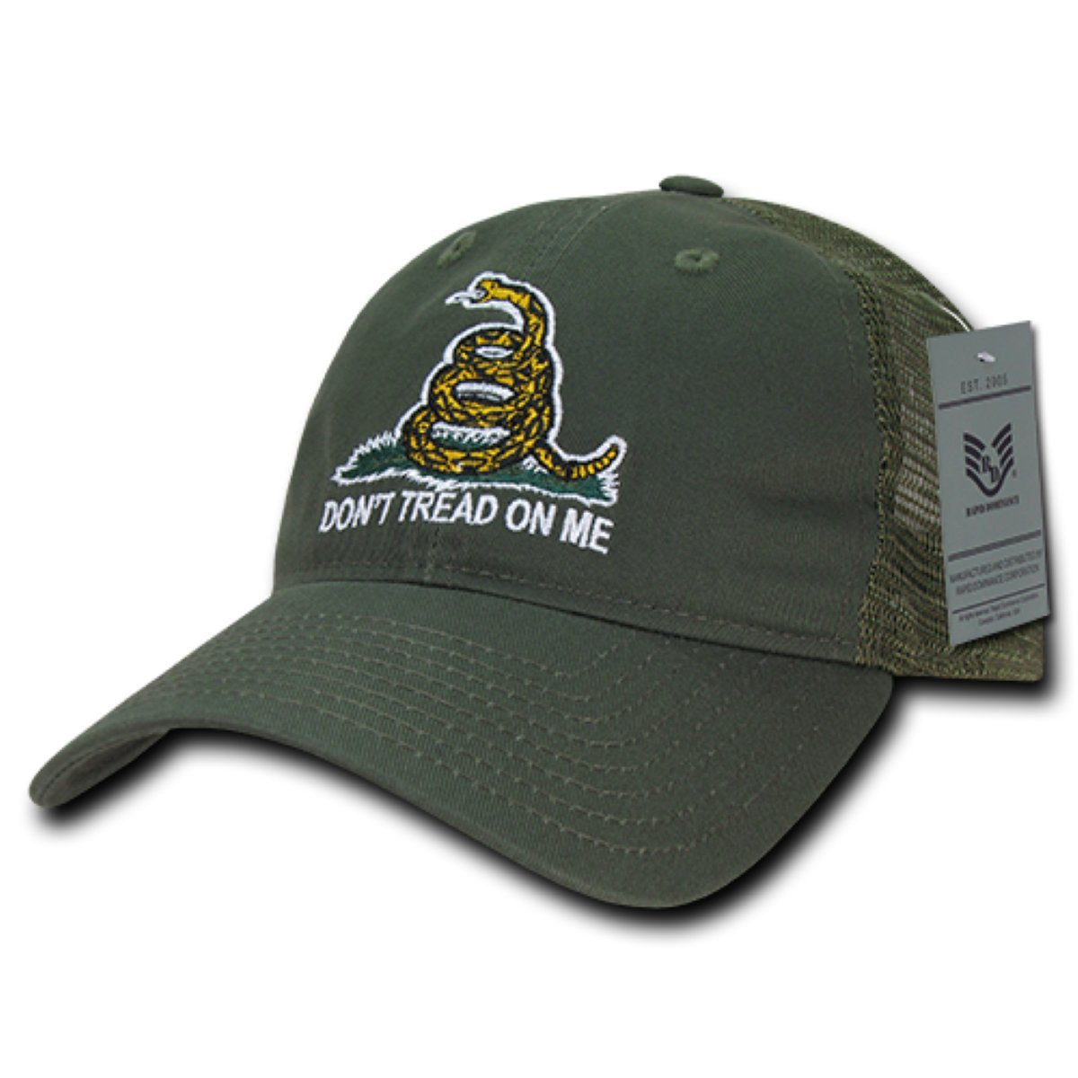 Relaxed Trucker USA, Gadsden Flag, Olive