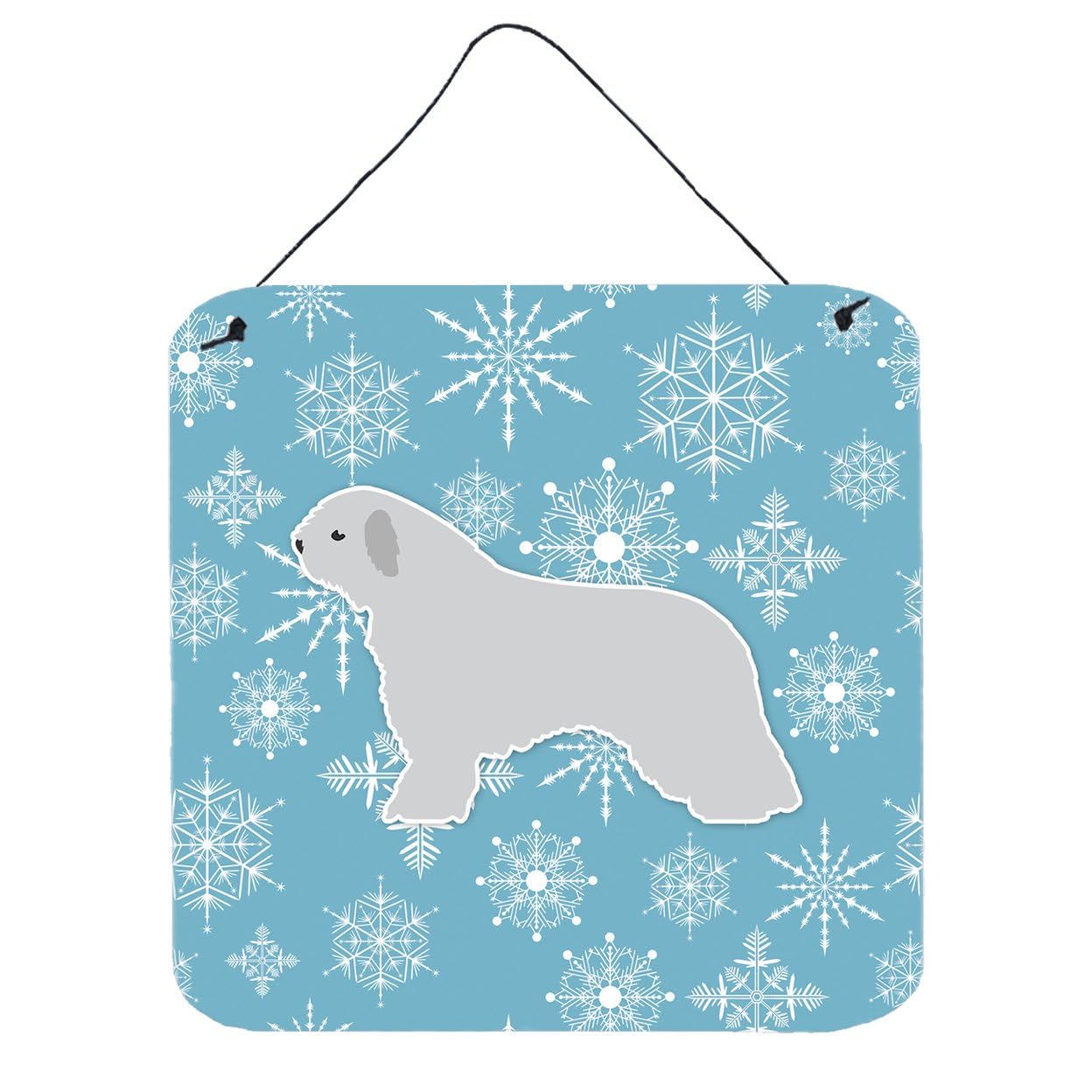 Winter Snowflake Design with Dog Art Wall or Door Hanging Prints