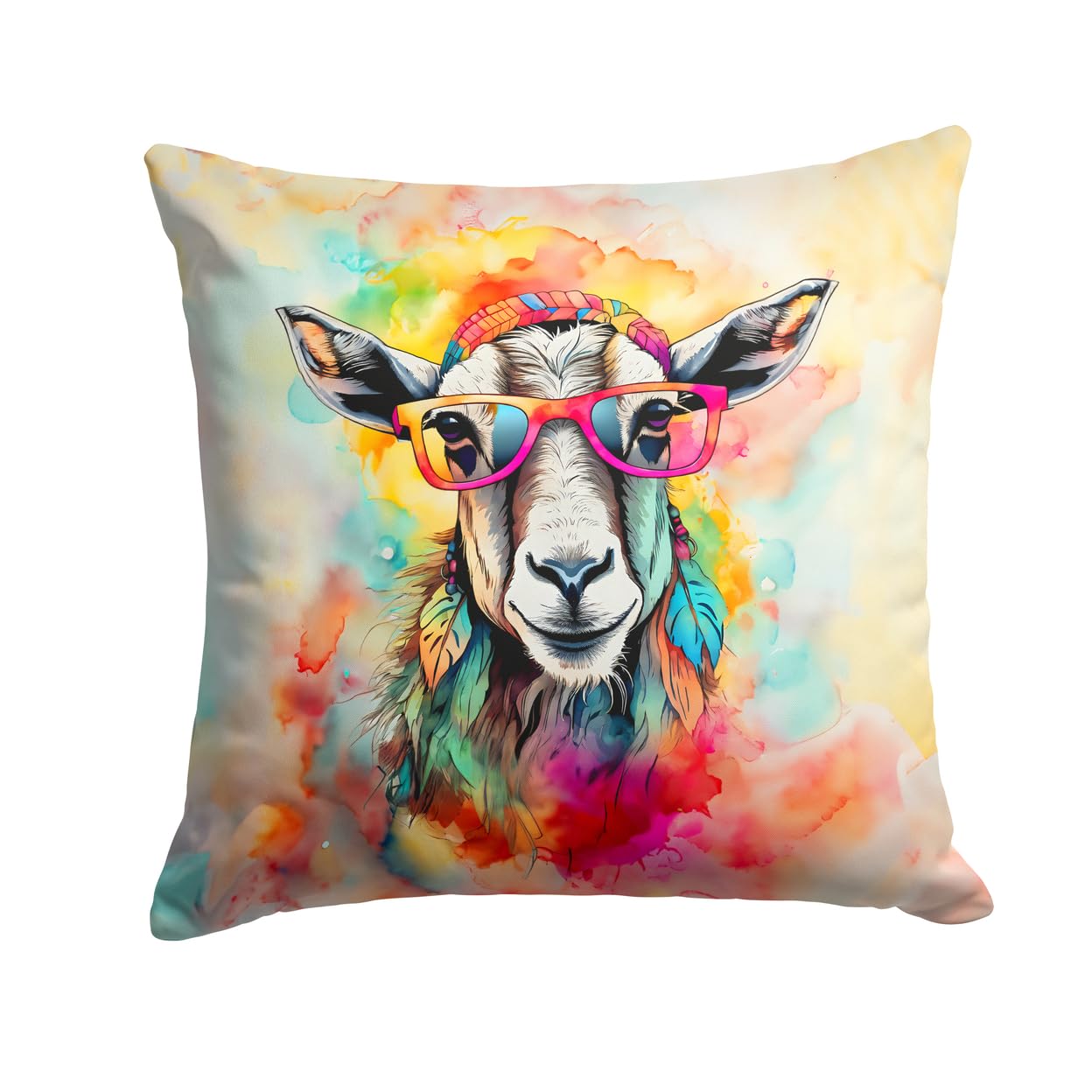 Hippie Animal Goat Throw Pillow