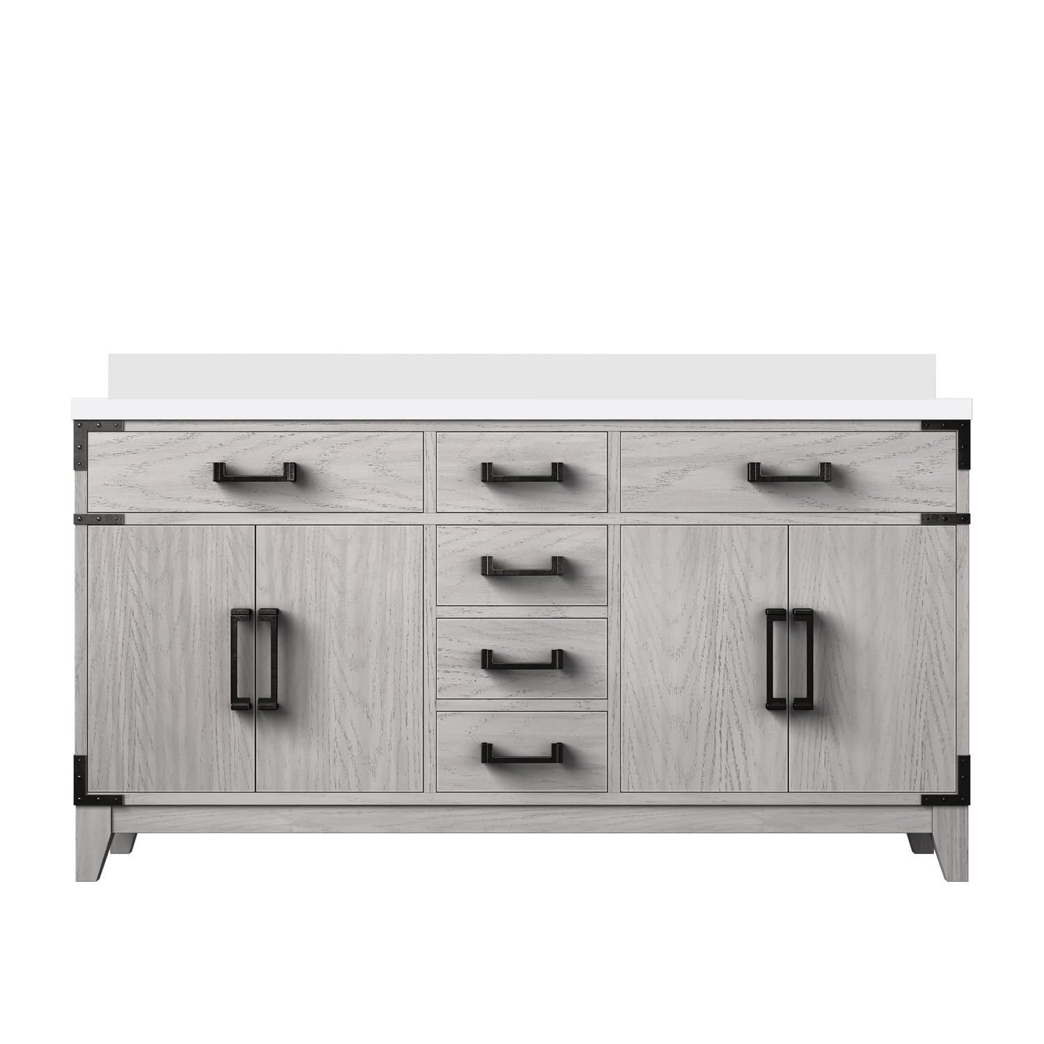 Laurel 60 in W x 22 in D White Oak Double Bath Vanity and Cultured Marble Top