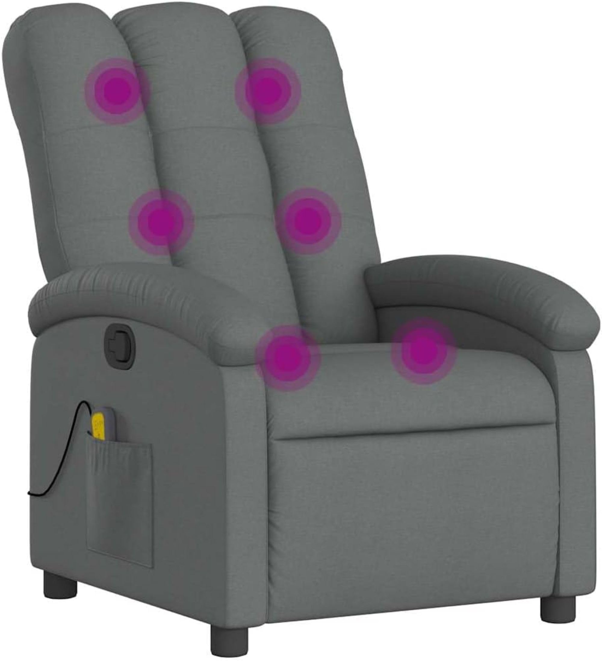 vidaXL Massage Recliner Chair Dark Gray Fabric