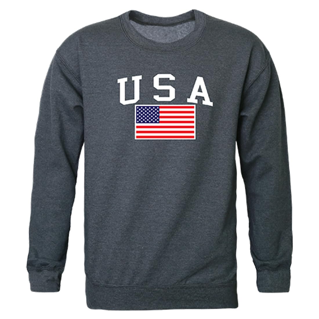 Graphic Crewneck, USA & Flag, H.Char, M