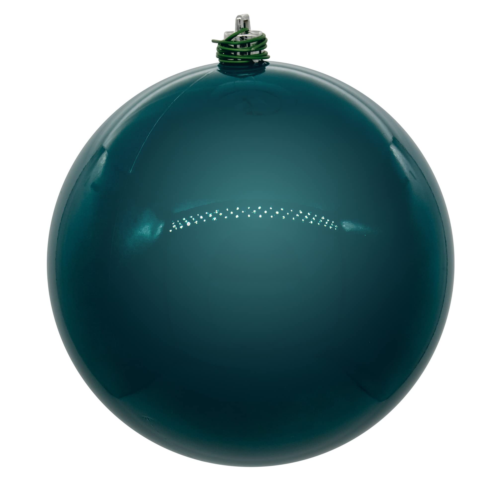 Casafoyer  8″ Dark Teal Pearl UV Drilled Ball Ornament 1 per bag. - (Pack Of 2)