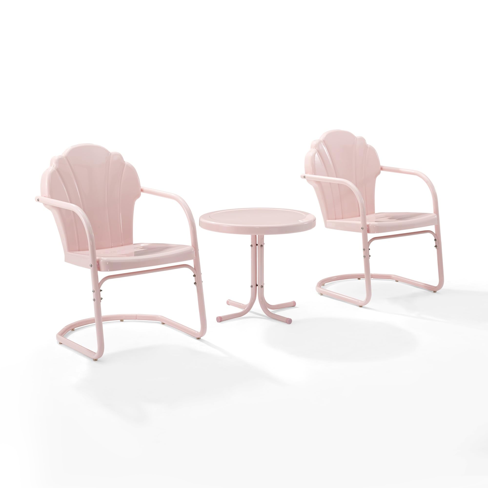 Yardlio Vintage-Inspired Tulip 3-Piece Metal Outdoor Seating Set - Durable & Elegant