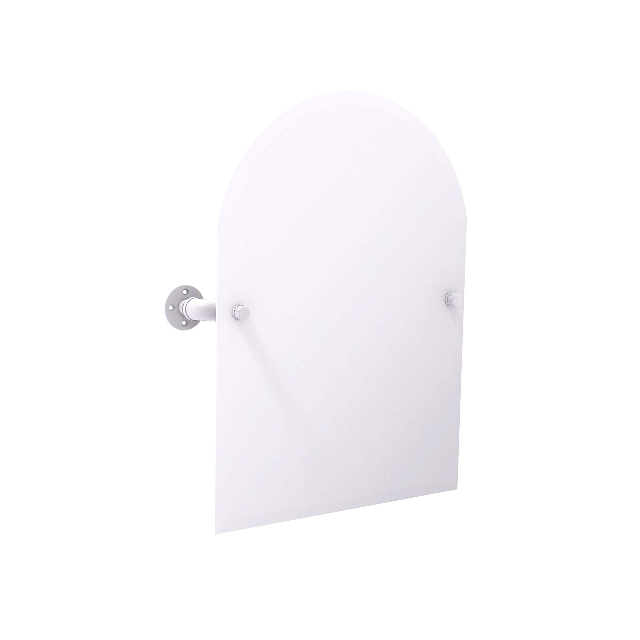 Pipeline Collection Frameless Arched Top Wall Mounted Tilt Mirror - Matte White