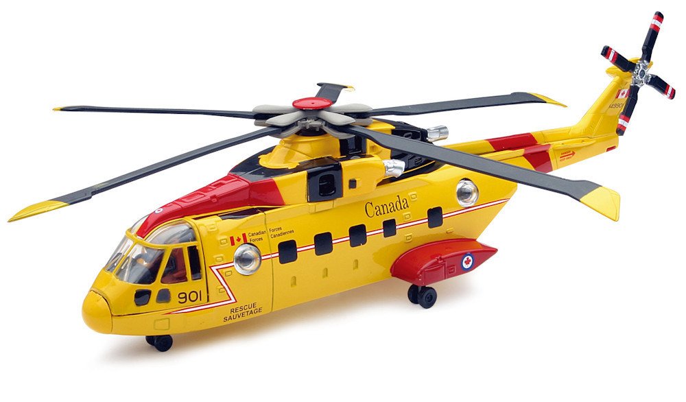 AgustaWestland AW101 (EH101) Helicopter Yellow Canada Forces Search & Rescue ?Sky Pilot? Series 1/72 Diecast Model by New Ray