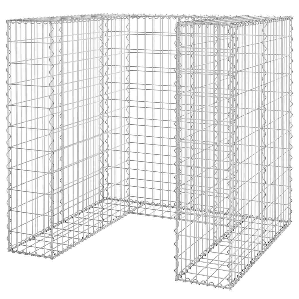vidaXL Gabion Wall for Garbage Bin Galvanized Steel 43.3x39.4”x43.3”