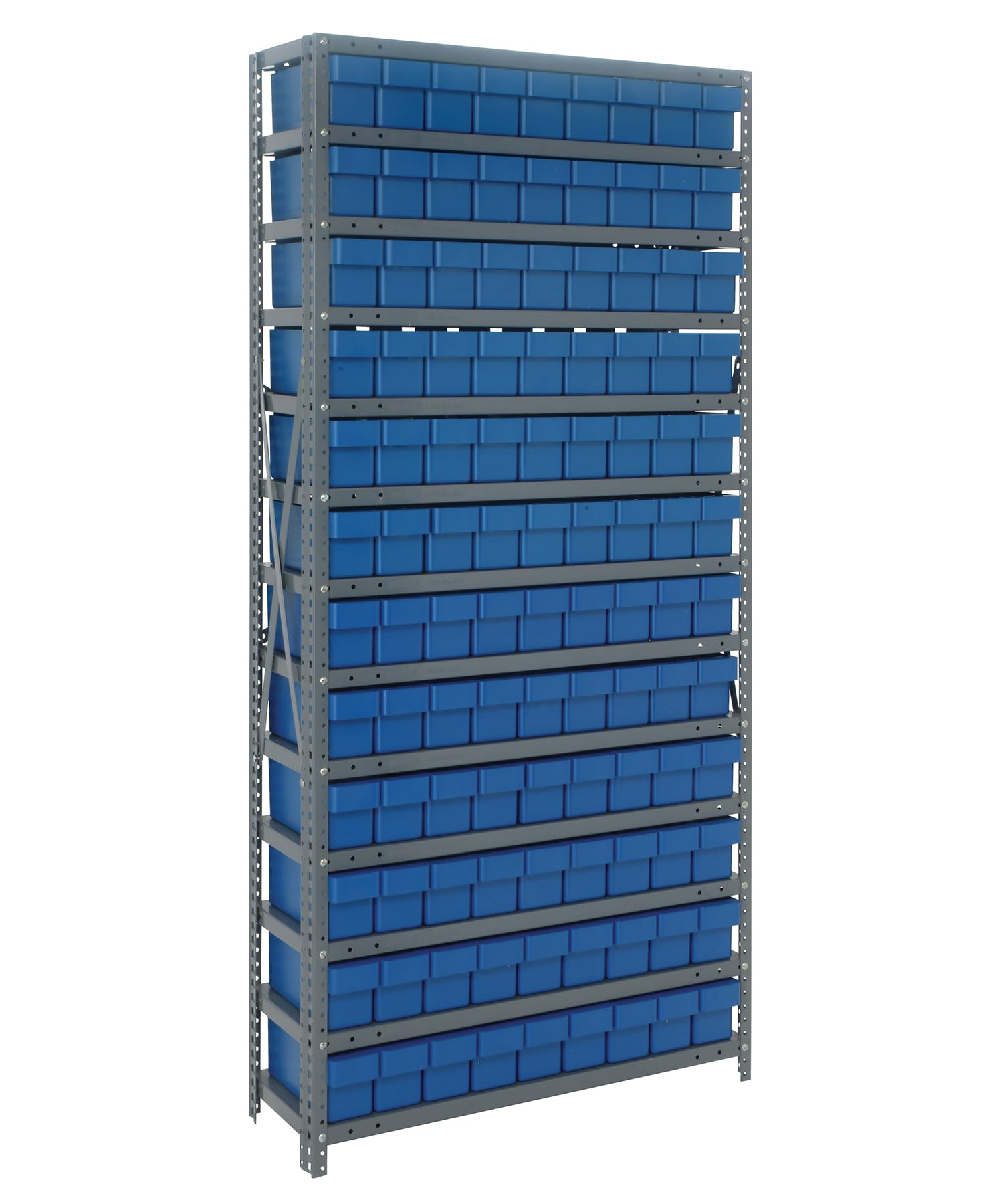 13 Shelf Open Unit W108 Blue Bins
